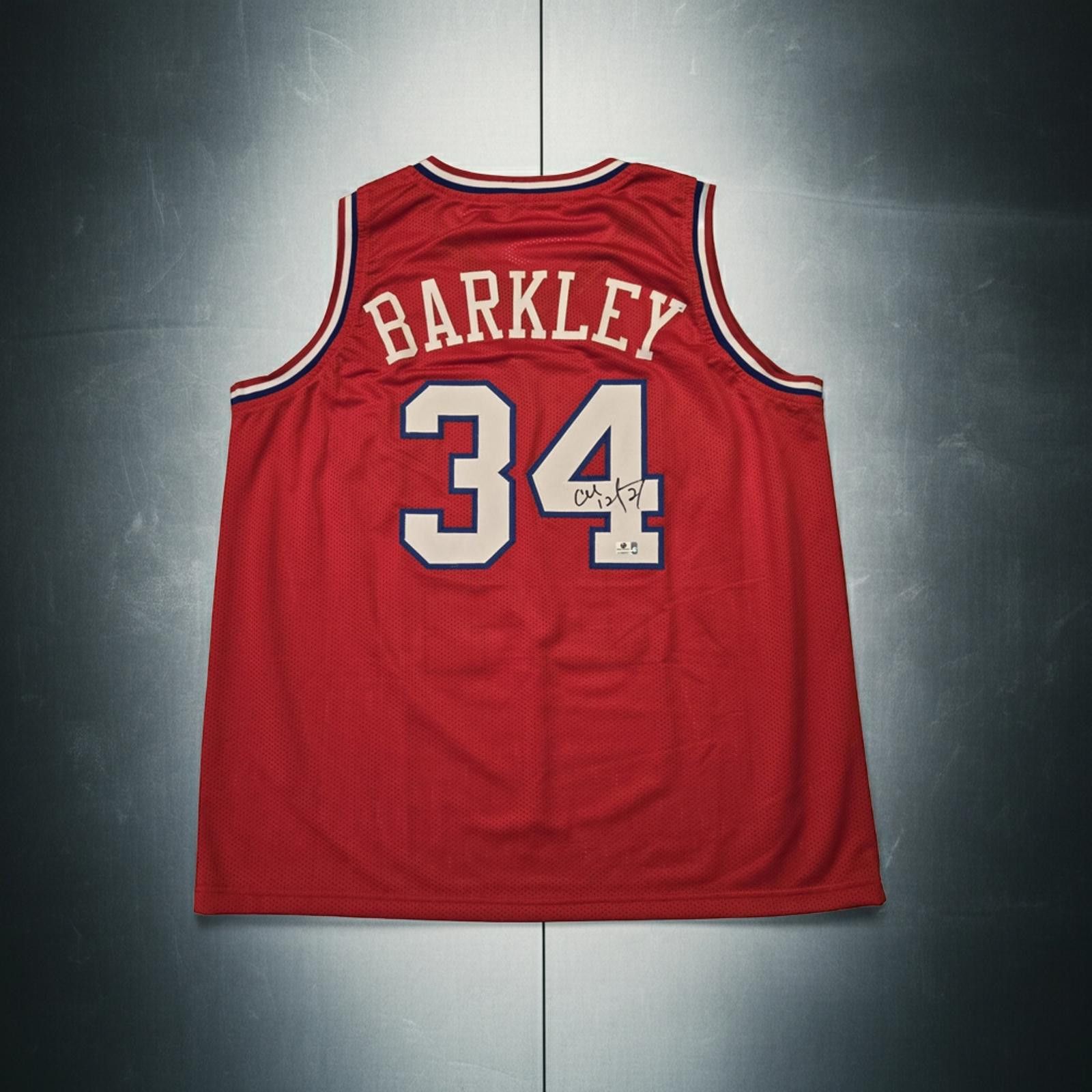Charles Barkley 76ers Signed Basketball Jersey coa
