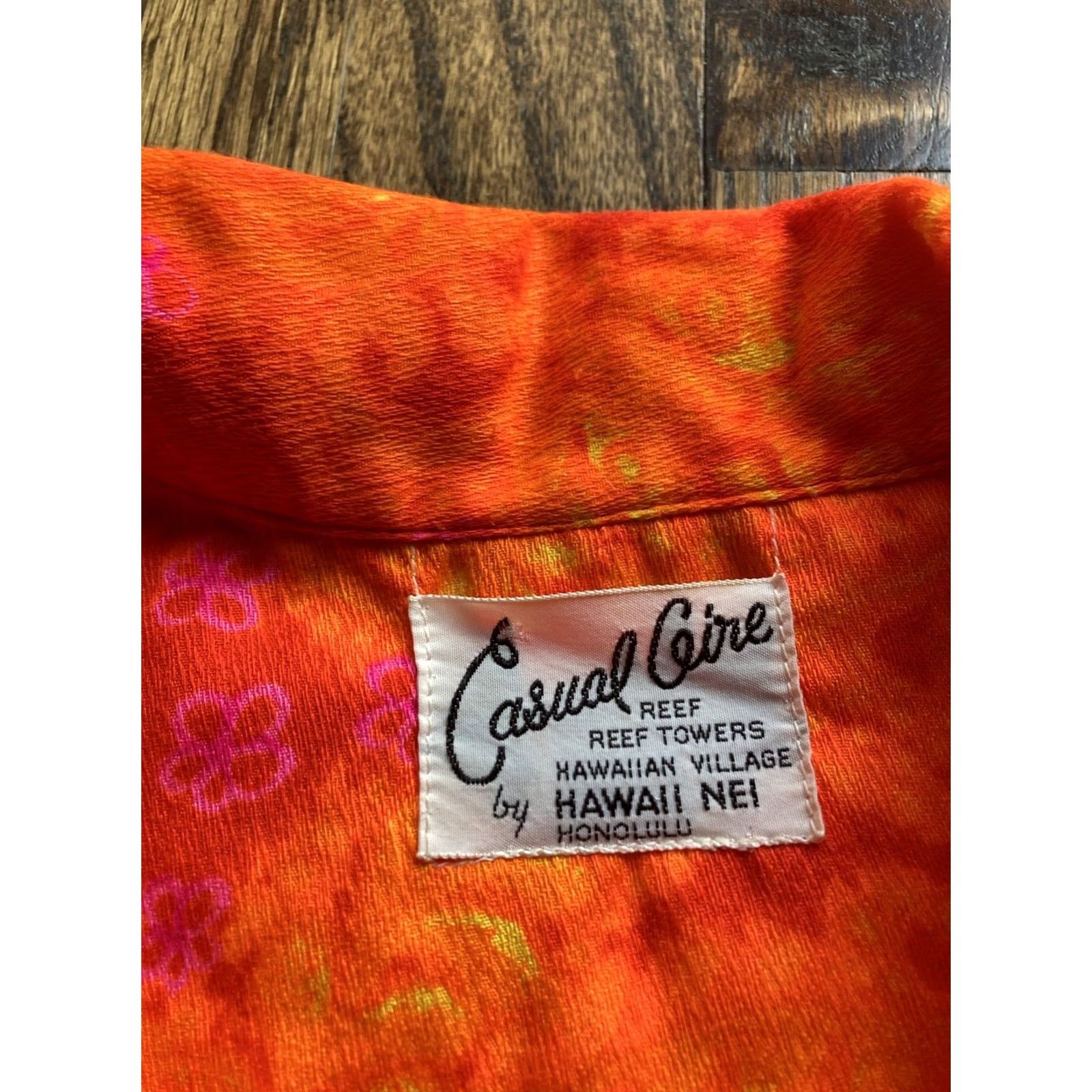 Vintage VINTAGE 50s 60s Casual Aire Hawaiian Shirt Medium Orange Cotton Rockabilly Casual Ceire Men’s Ladies Size US M / EU 48-50 / 2 - 6 Thumbnail