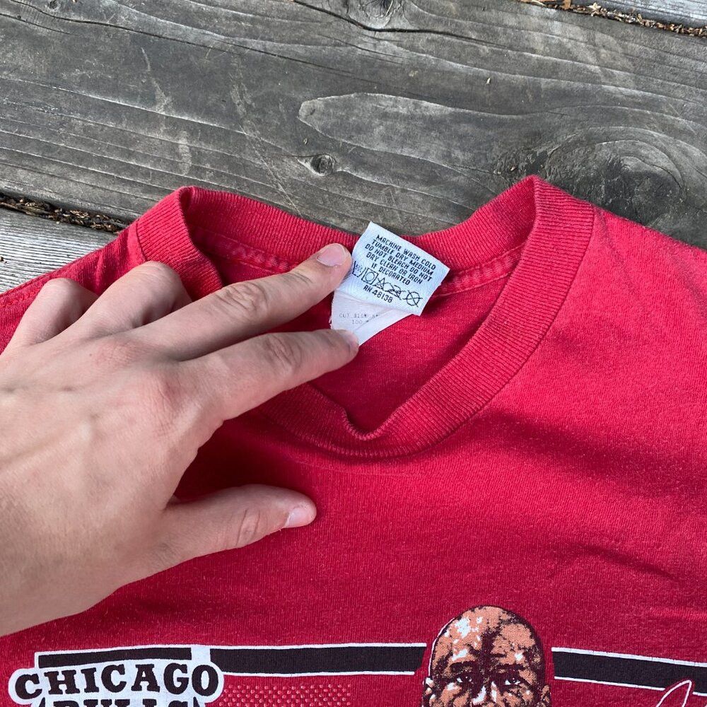 Nutmeg Vintage 90s Nutmeg Michael Jordan Chicago Bulls NBA T Shirt Size US L / EU 52-54 / 3 - 7 Thumbnail