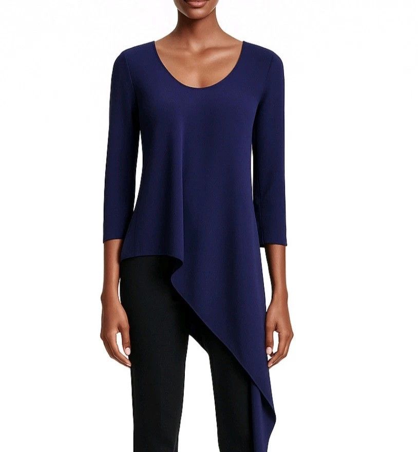 Balenciaga Blouse Asymmetrical Hem Long Sleeve Round Neck Size EU 36 Size XS / US 0-2 / IT 36-38 - 1 Thumbnail