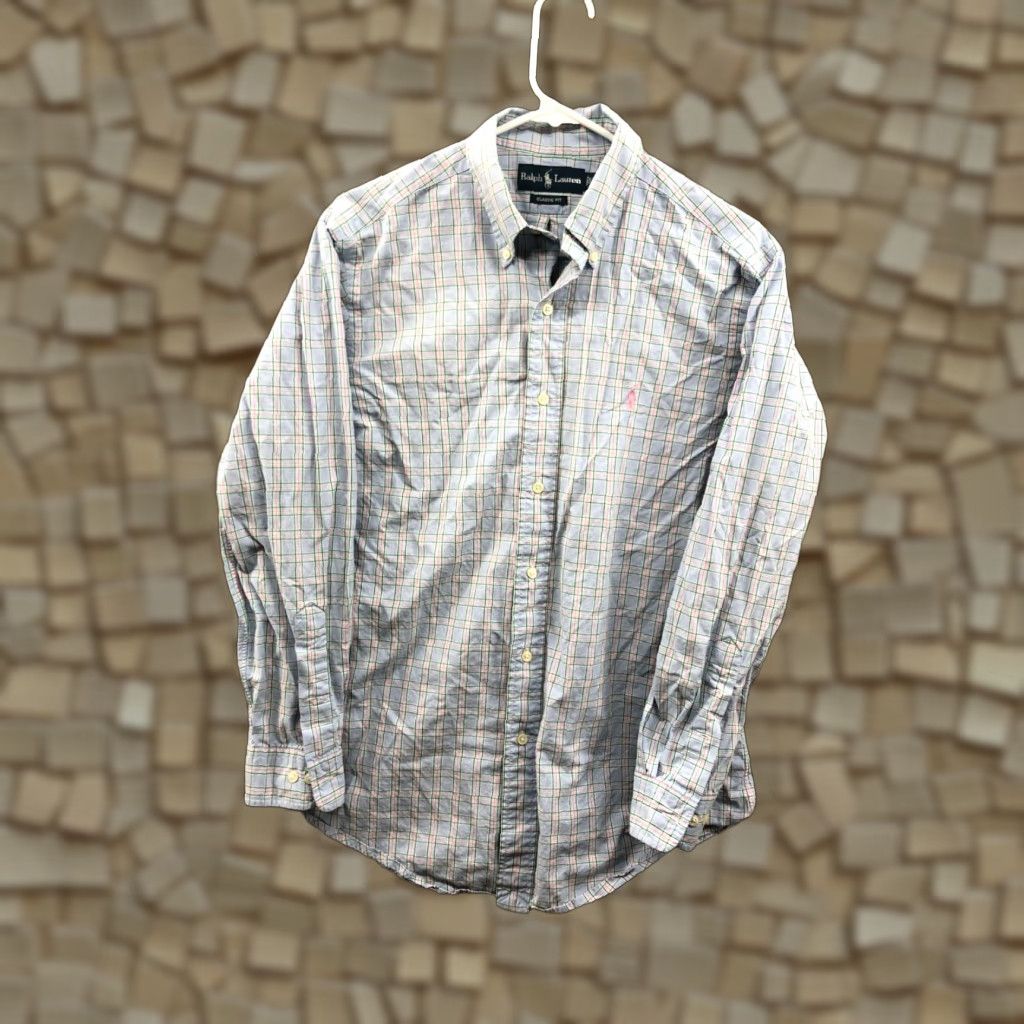 Ralph Lauren Ralph Lauren Shirt Mens Long Sleeve Button-Down Collar Blue Check 15.5 32/33 Regular Pattern Size US L / EU 52-54 / 3 - 1 Thumbnail