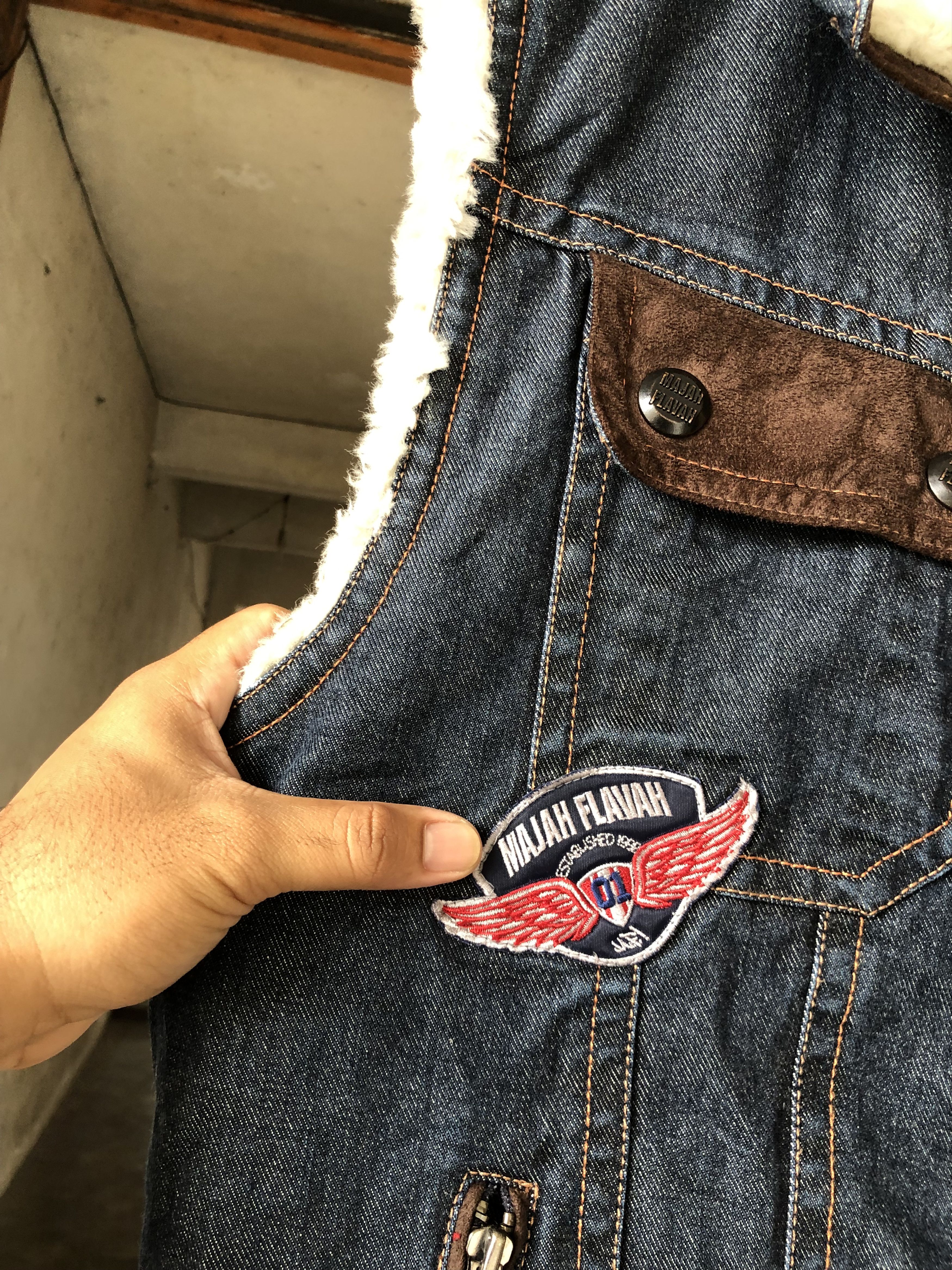 Japanese Brand Rare Majah Flavah Undaground HipHop Denim Vest Jacket Size US L / EU 52-54 / 3 - 6 Thumbnail