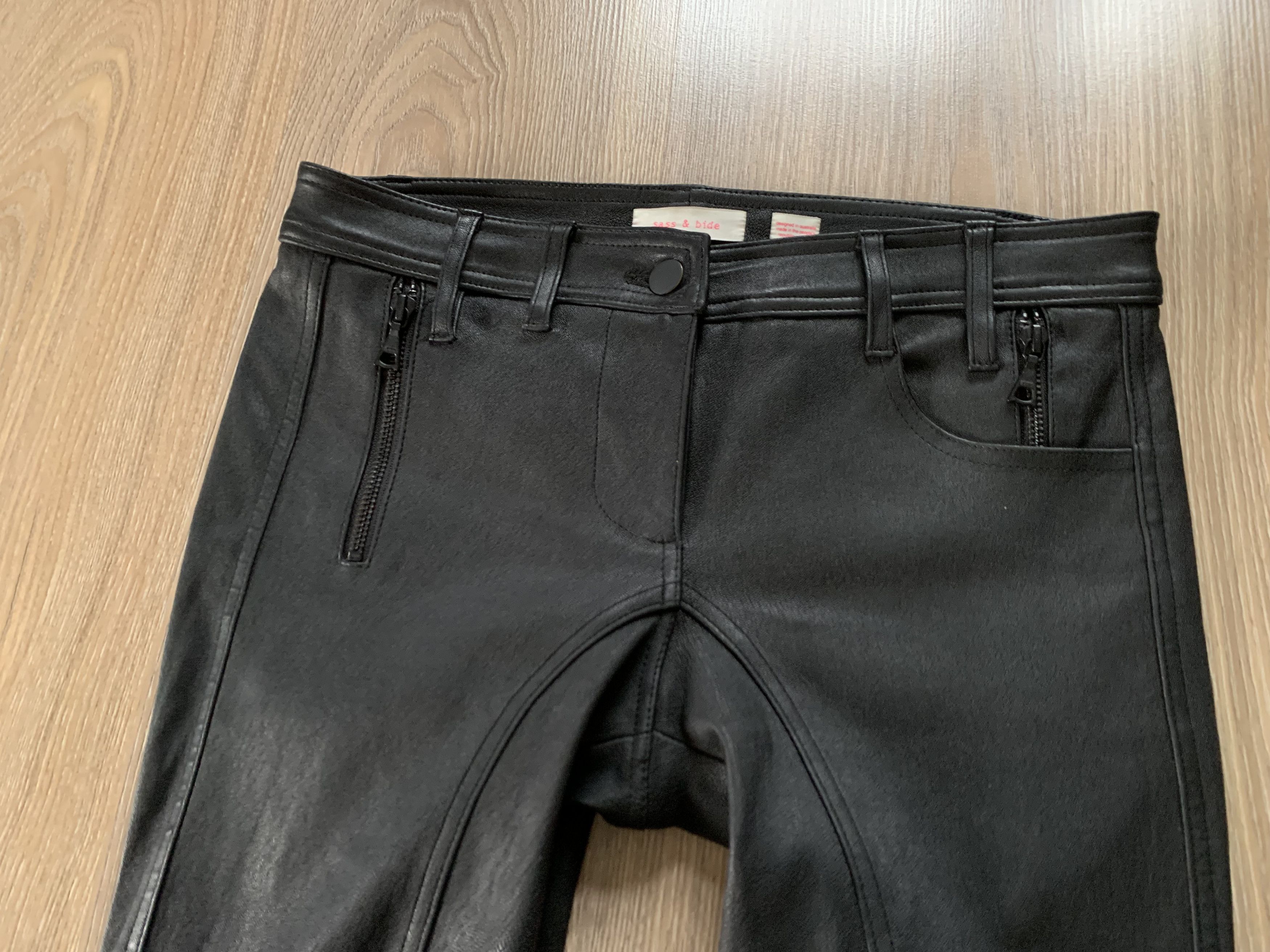 Leather × SAS × Vintage Sass & Bide Australia Women's Lamb Leather Pants Size 27" / US 4 / IT 40 - 5 Thumbnail