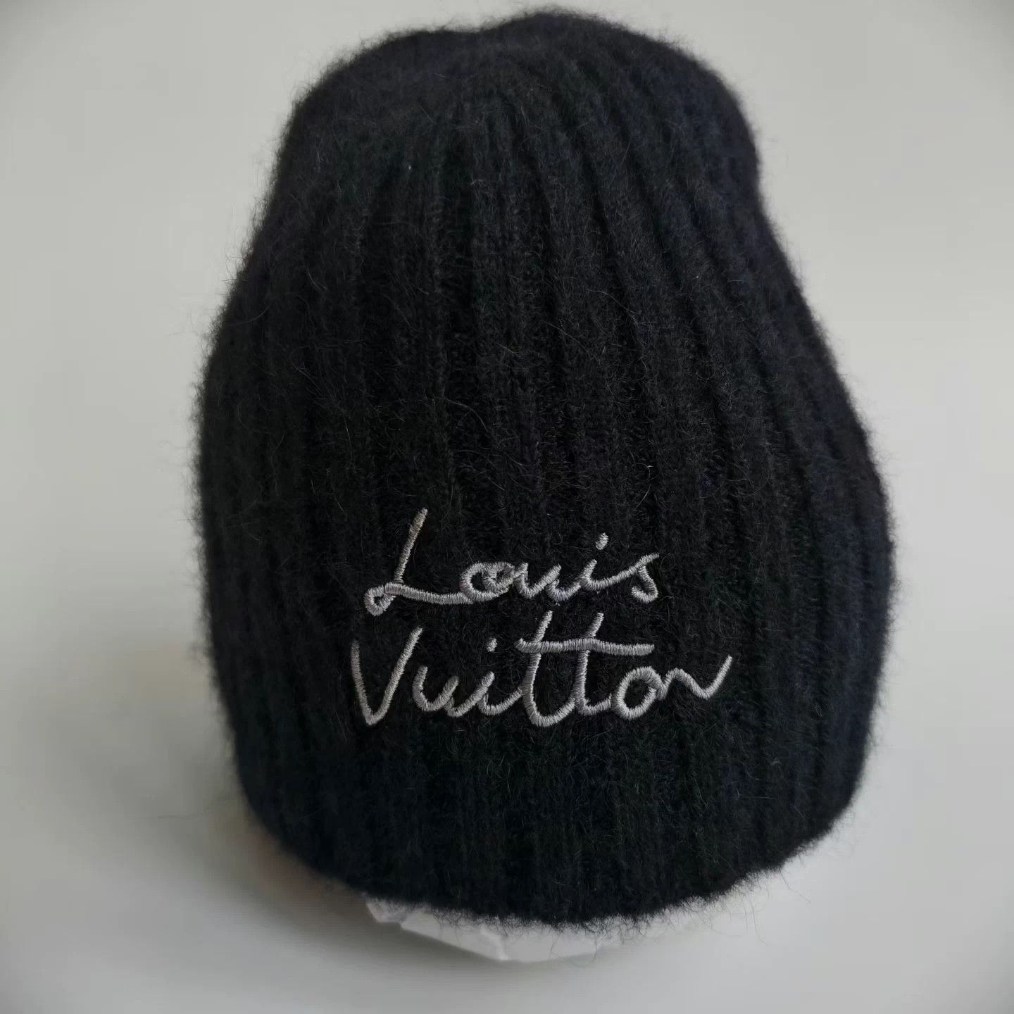 Louis Vuitton LOUIS VUITTON Monogram Mohair Beanie Hat Women's Black NEW Size ONE SIZE - 3 Thumbnail