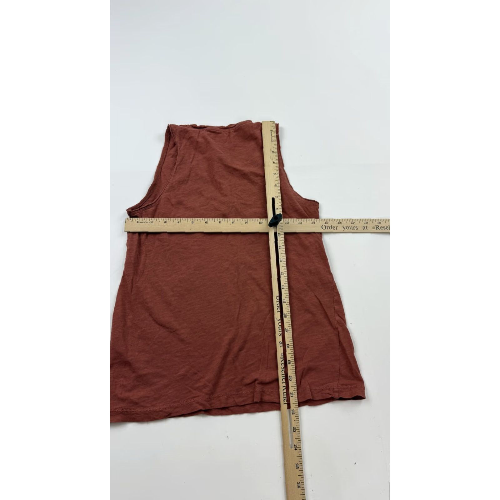 Madewell Madewell Shirt Womens XXS 2XS Rust Brown Slub V-Neck Pocket Sleeveless Tank Top Size XXS / US 00 / IT 34 - 4 Thumbnail