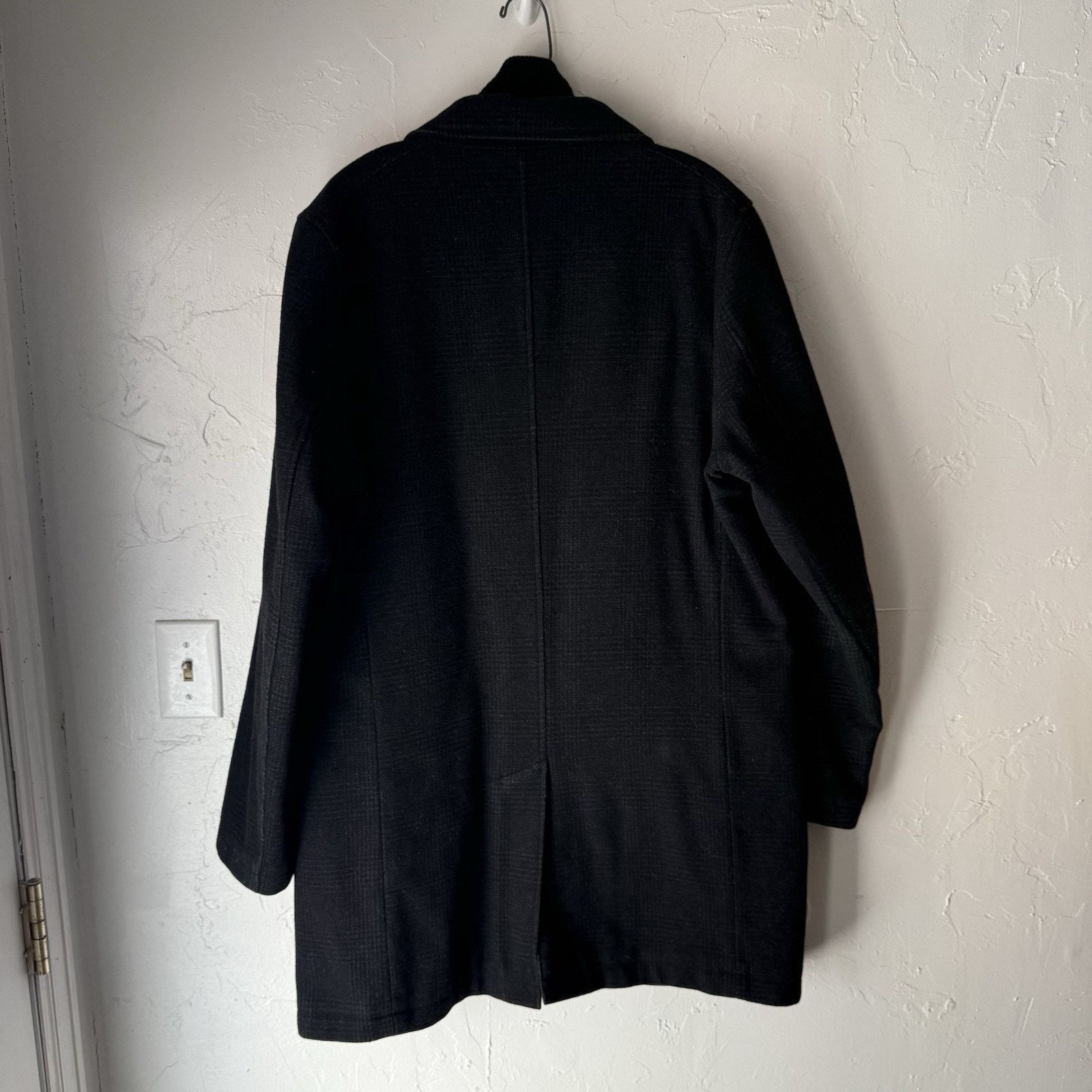 Pronto Uomo Pronto Uomo Tall Black Wool Blend Academia Twee Trench Coat Size US L / EU 52-54 / 3 - 6 Thumbnail