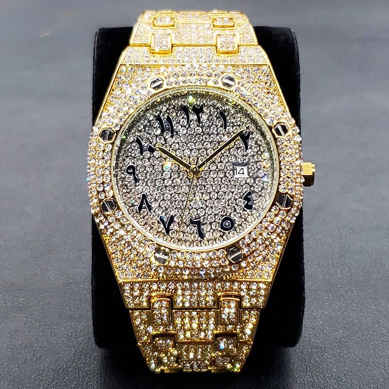 Other Luxury Full Diamond Watches For Men Hip Hop Arab Number Size ONE SIZE - 1 Thumbnail