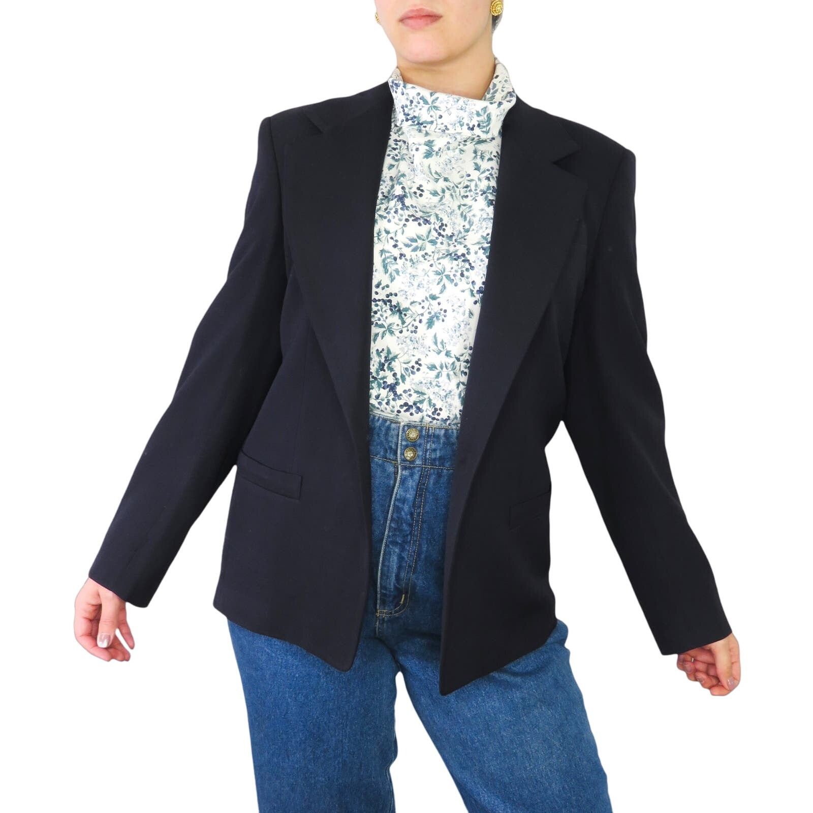 Vintage Vintage Navy Blue Formal Blazer Jacket Gold Buttons Medium Size M / US 6-8 / IT 42-44 - 2 Thumbnail