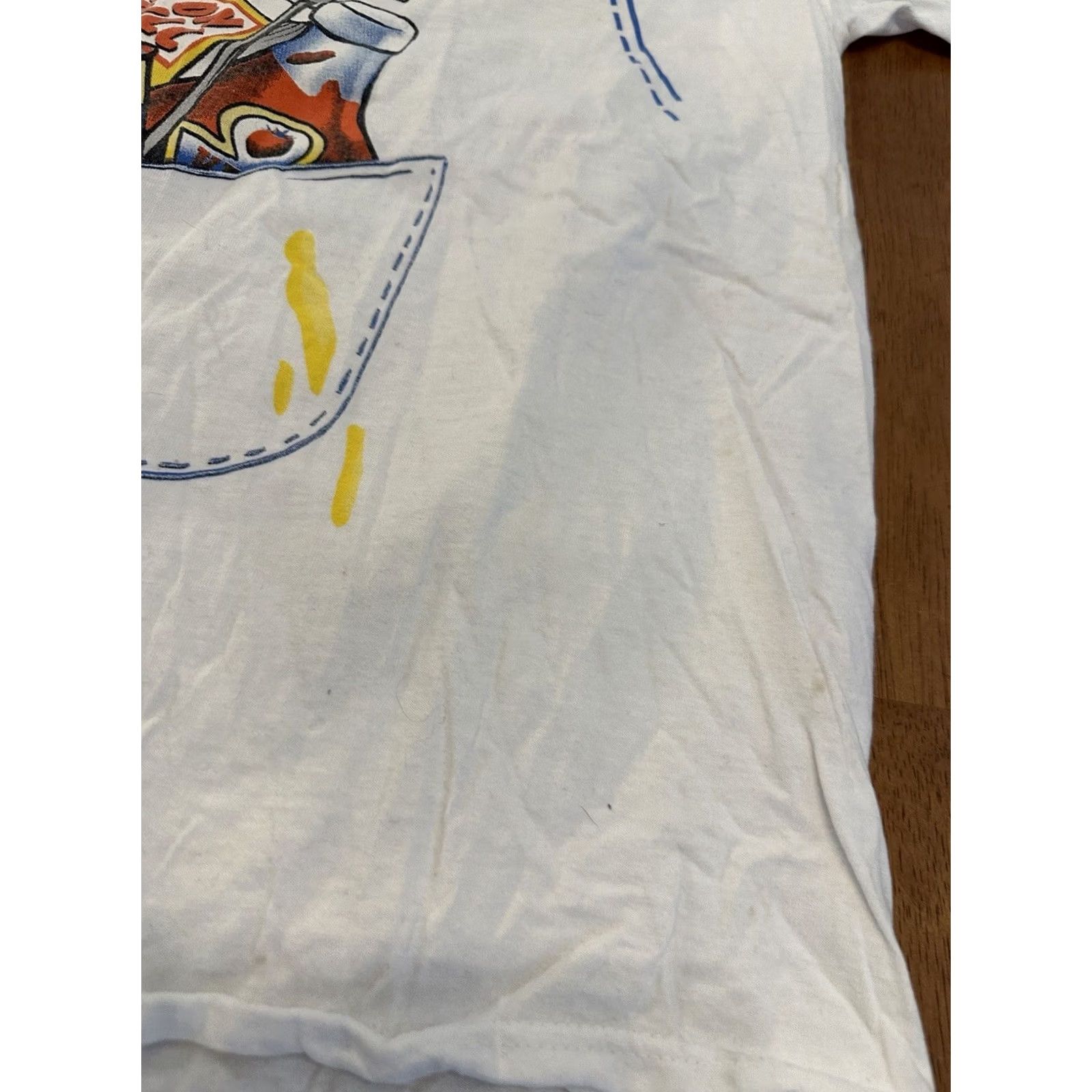 Delta VINTAGE Mr. Barbecue T Shirt 90s Large Graphic White Cotton Logo Mens Size US L / EU 52-54 / 3 - 4 Thumbnail