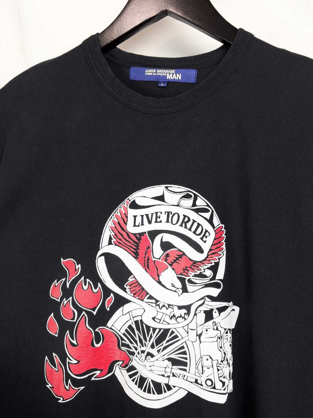 Junya Watanabe SS03 Junya Watanabe Live To Ride Motorcycle Cross Tshirt Size US L / EU 52-54 / 3 - 3 Thumbnail