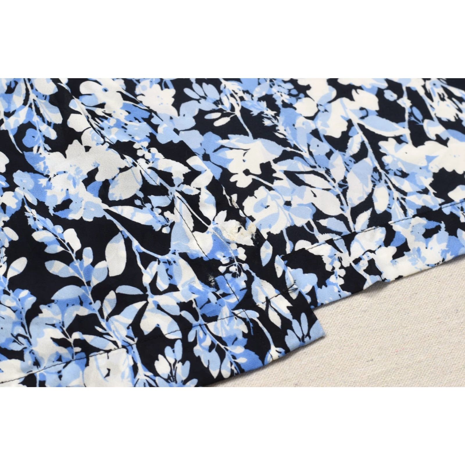 Vintage Lane Bryant Women Blouse Floral Kimono Sleeve Blue White Short Sleeve V-Neck Open Front Plus Size 22/24 Polyester Casual Spring Summer Fall Womens Size 4XL / US 24-26 - 6 Thumbnail
