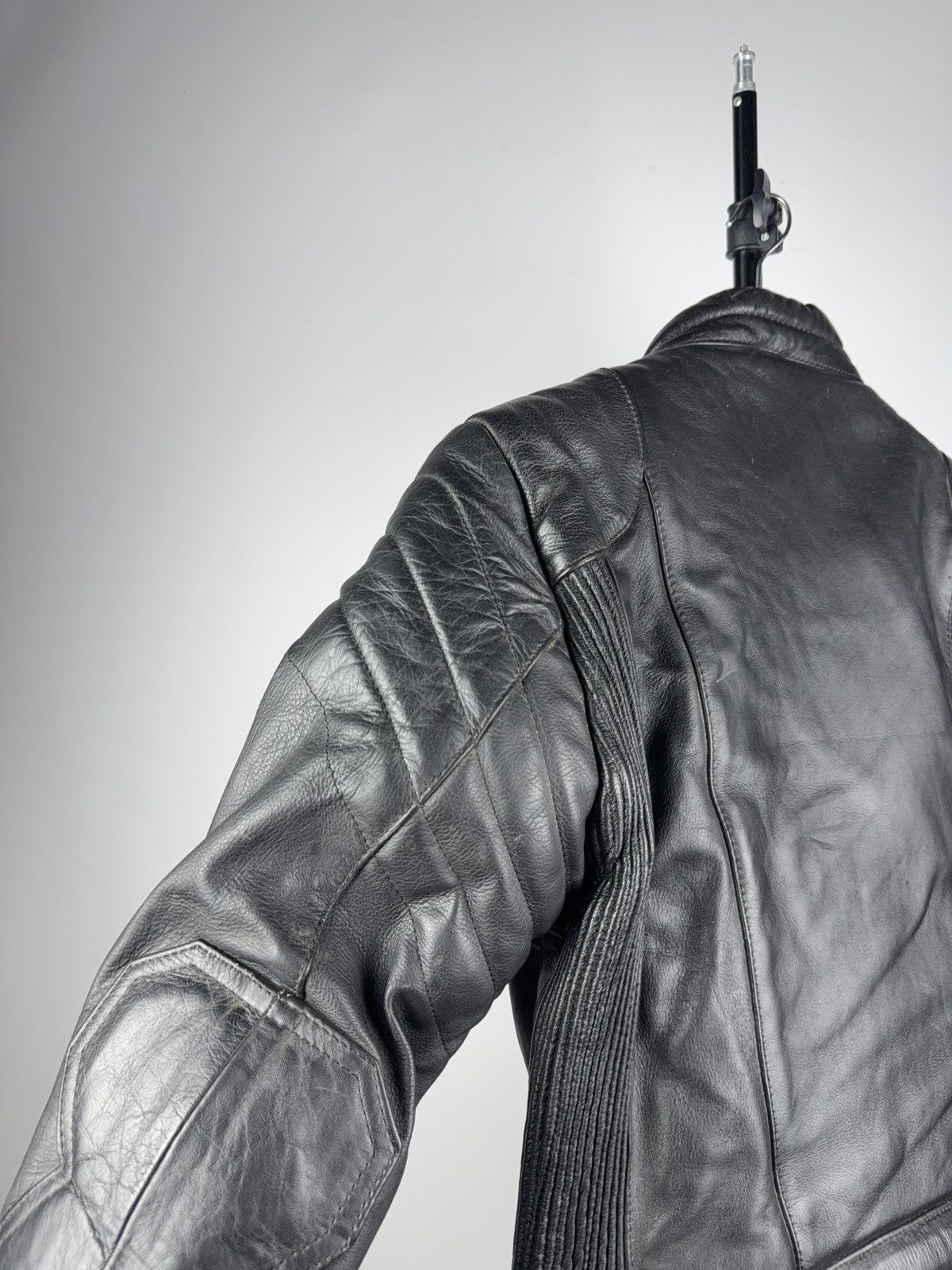 Leather Vntg 00s Heavy Leather Racing MOTO Bomber Jacket Punk Size US S / EU 44-46 / 1 - 12 Thumbnail