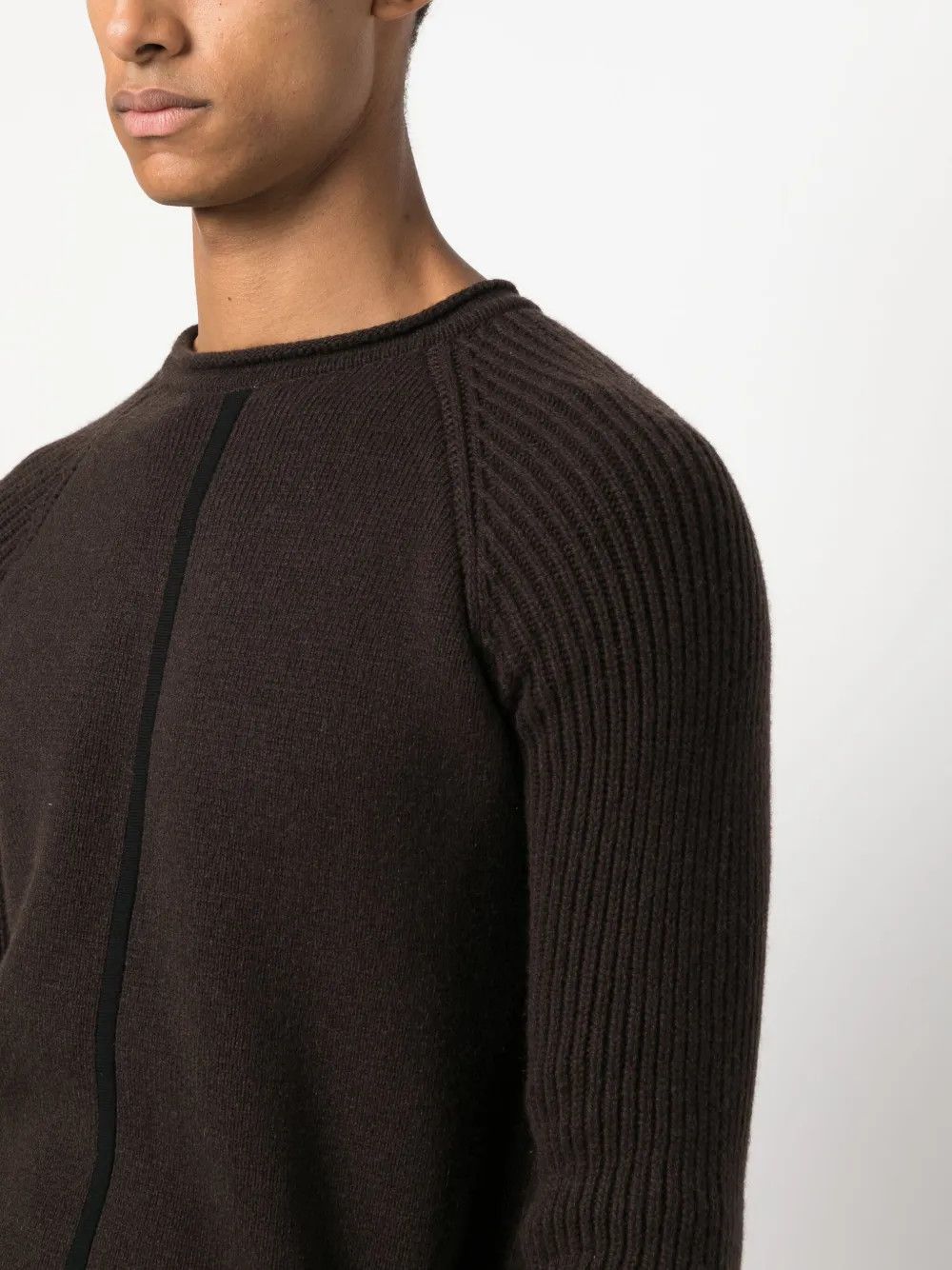 Rick Owens o1y0325 Cashmere Blend Crewneck Sweater in Dark Brown Size US XL / EU 56 / 4 - 2 Thumbnail