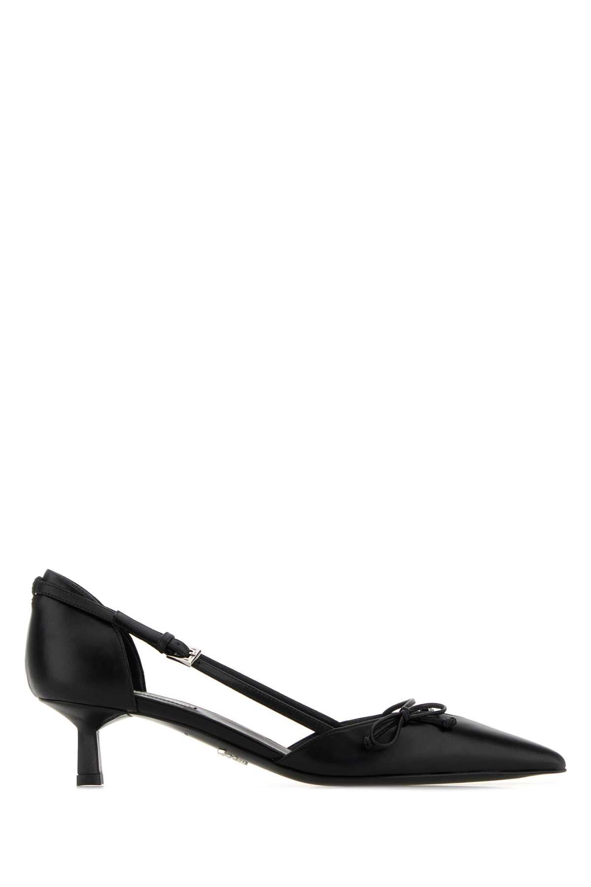 Prada Black Leather Pumps Size US 8.5 / IT 38.5 - 1 Thumbnail