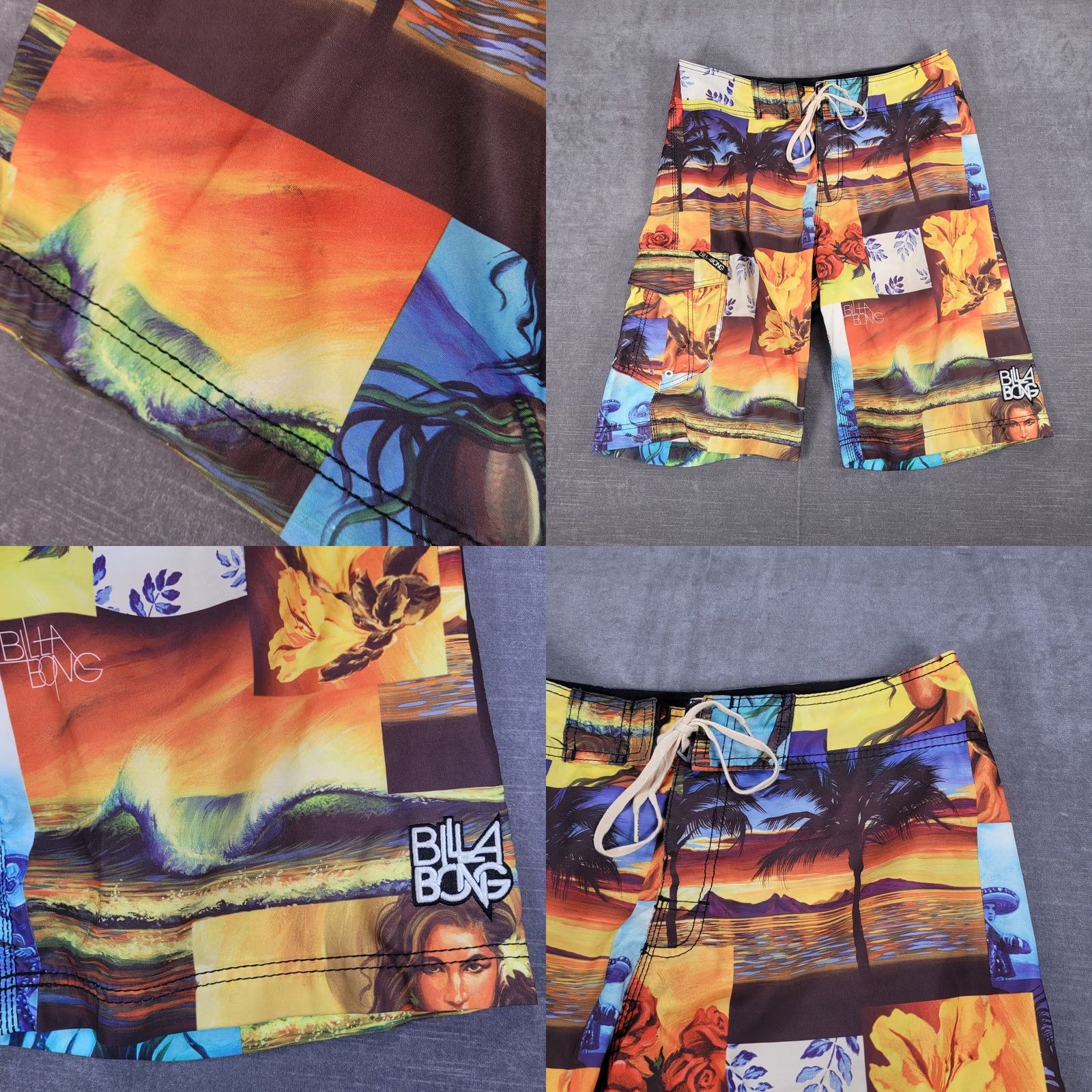 Billabong Billabong Board Shorts Mens Swim Trunks Size 32 Multicolor Patchwork Size US 31 - 8 Thumbnail