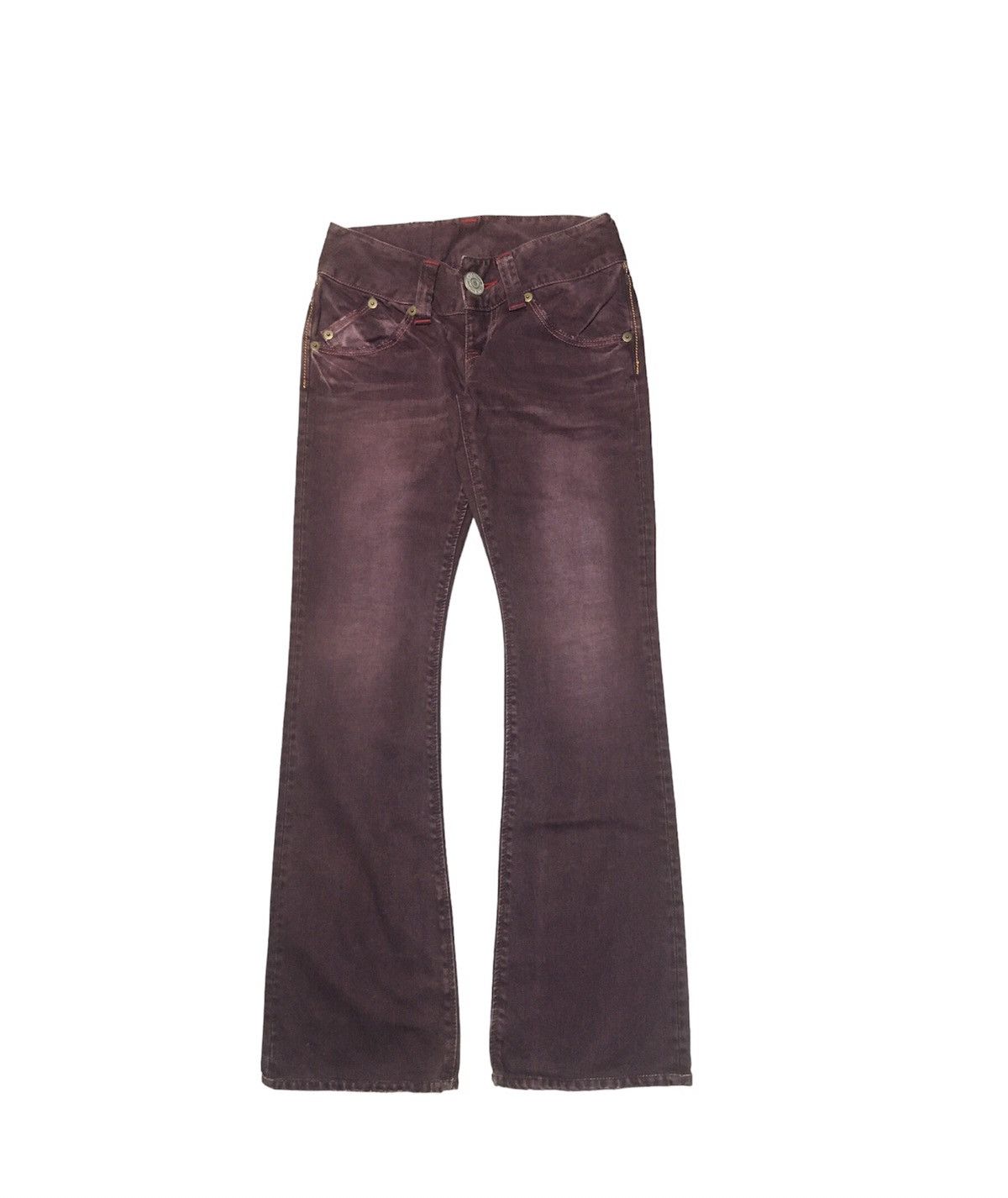 image of Hysteric Glamour Corduroy Flared Pants in Dark Purple, Men's (Size 30)