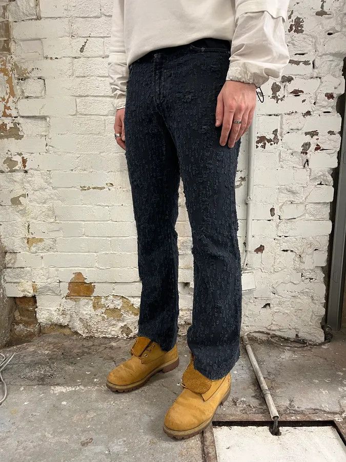 Versace SS2005 Versace Black Distressed Effect Denim Jeans Size US 30 / EU 46 - 3 Thumbnail