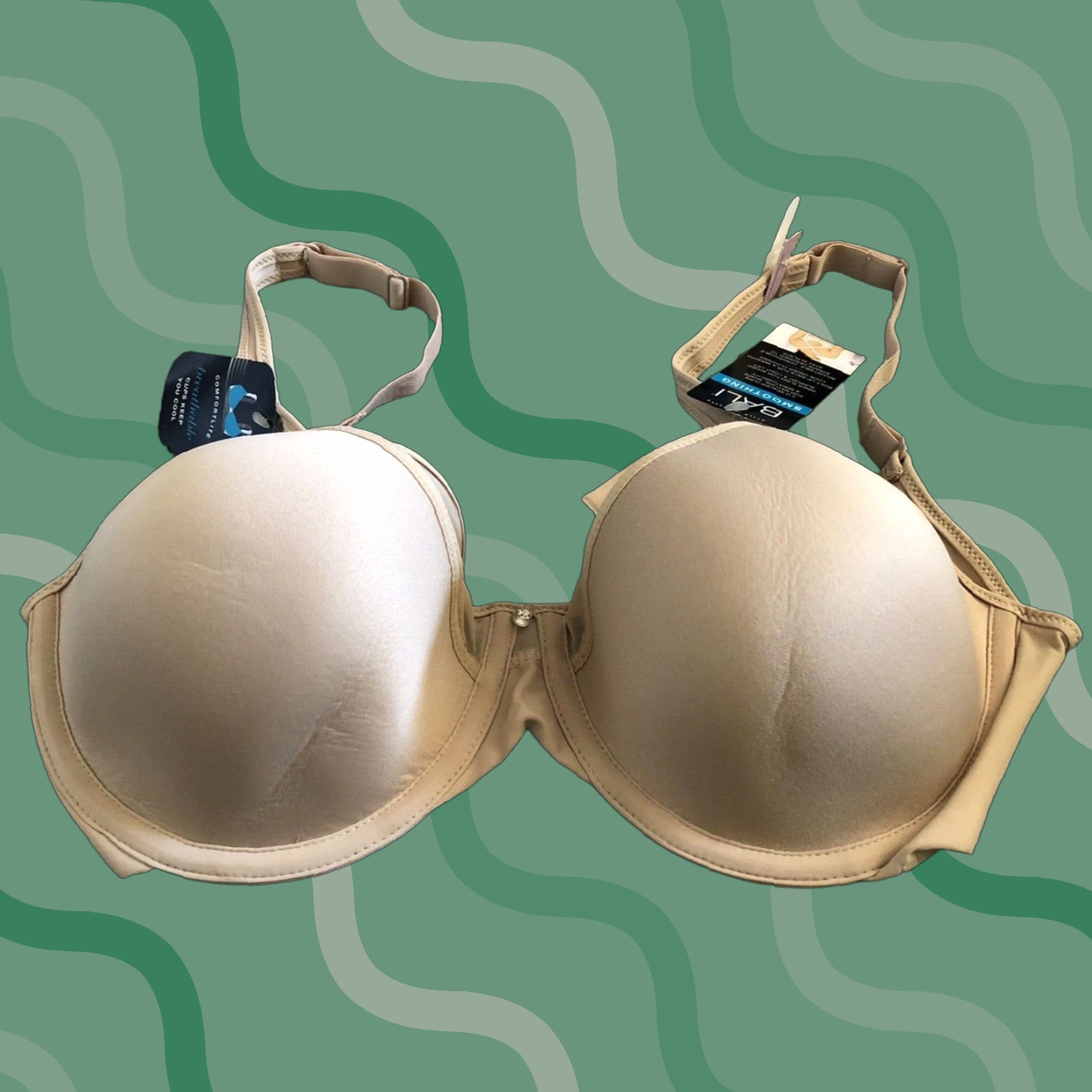 Vintage Bali One Smooth U Bra 34D Beige NWT Womens Regular 34D 3439 Ultra Lite Neckline Clip Front-closure? Size ONE SIZE - 1 Thumbnail
