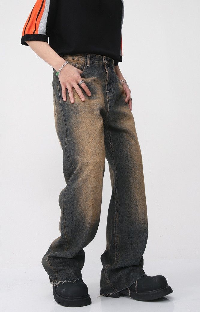 Japanese Brand × Jean Straight-leg distressed rust-colored jeans Size US 32 / EU 48 - 5 Thumbnail