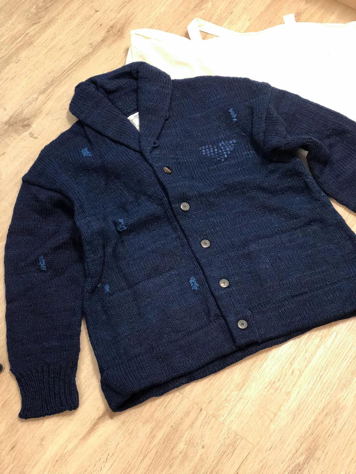 Visvim visvim cowinchan hand knit cardigan navy Size US L / EU 52-54 / 3 - 1 Thumbnail