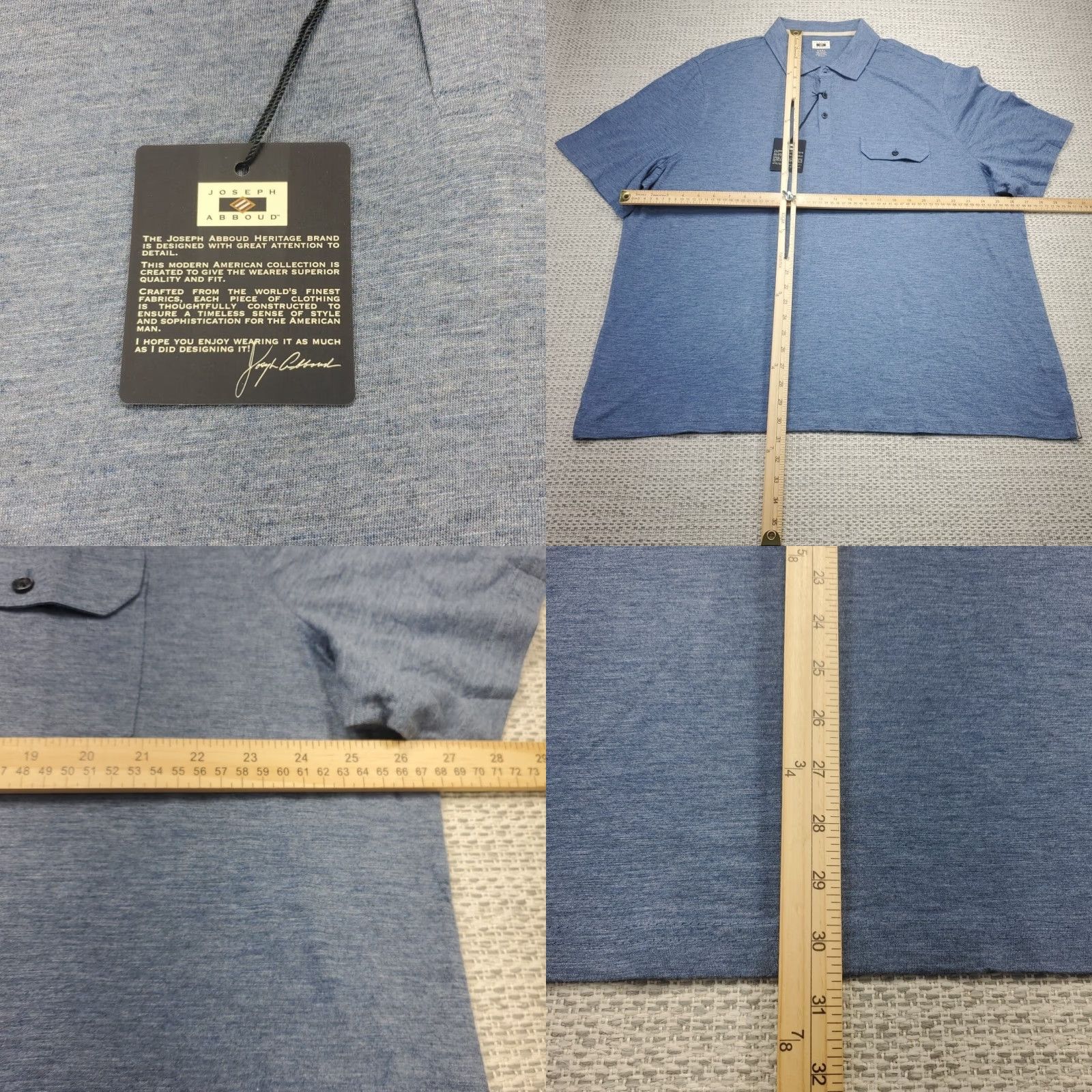 Joseph Abboud Joseph Abboud Polo Shirt Mens XXXL 3XL Short Sleeve Pocket Cotton Modal NWT NEW Size US XXL / EU 58 / 5 - 8 Thumbnail