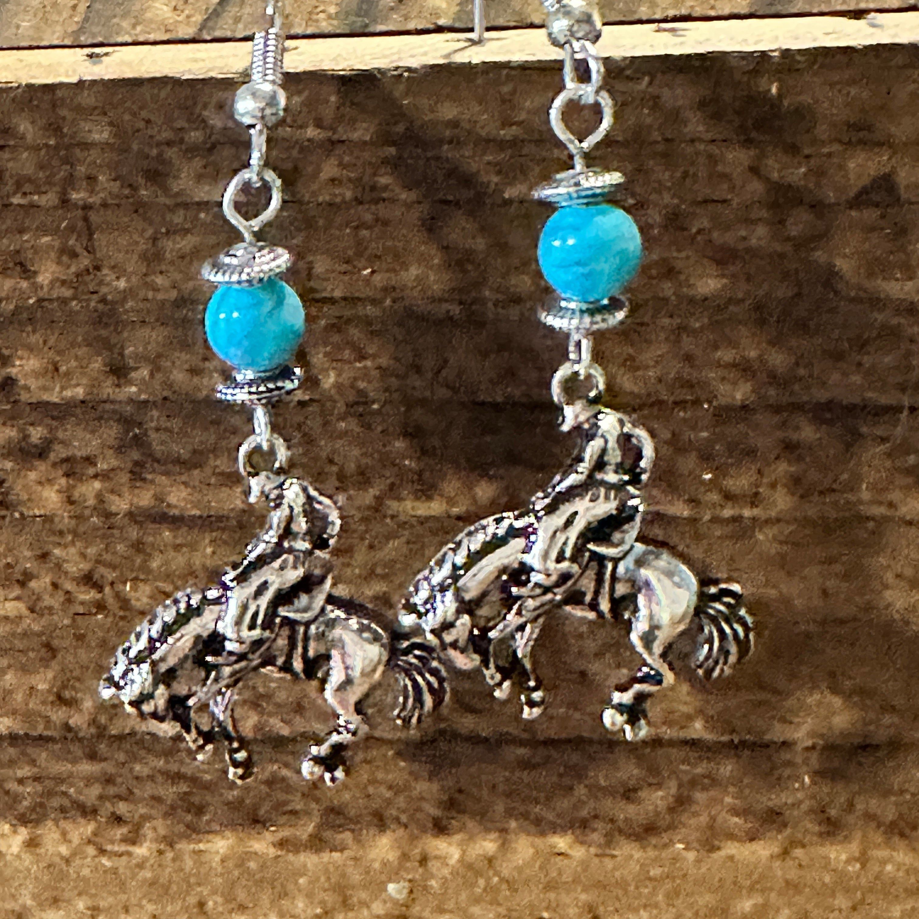 Other Boho Hippie Vintage Rodeo Cowgirl Horse Wire Earrings, Silve Size ONE SIZE - 3 Thumbnail