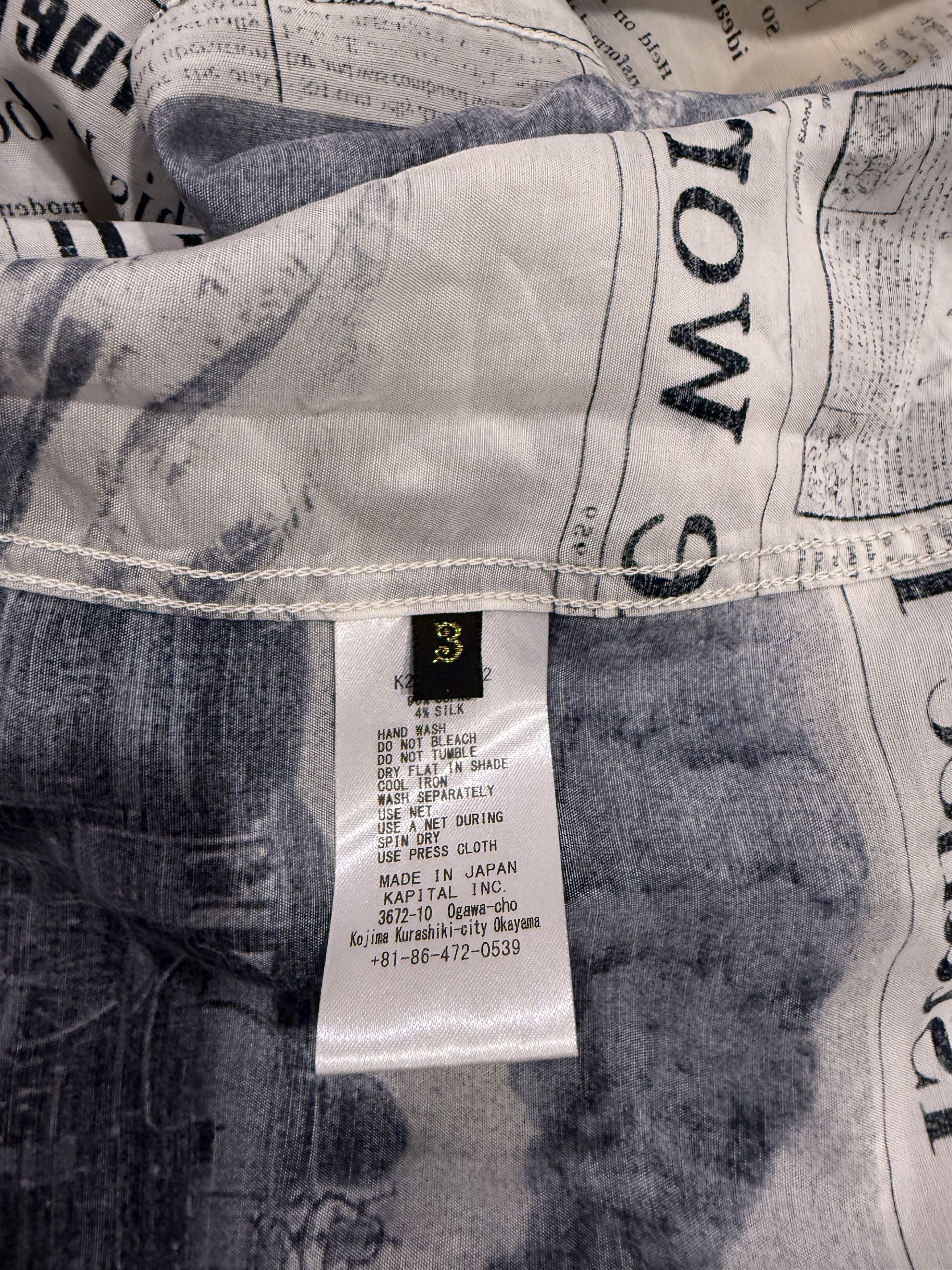 Kapital KAPITAL Silk-Rayon Pueblo Newspaper Aloha Shirt new Size US L / EU 52-54 / 3 - 3 Thumbnail