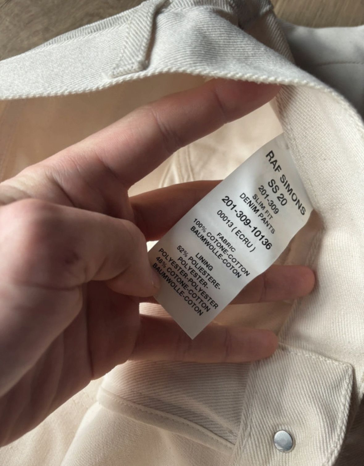 Raf Simons Beige/Cream Regular Denim Size US 31 - 5 Thumbnail