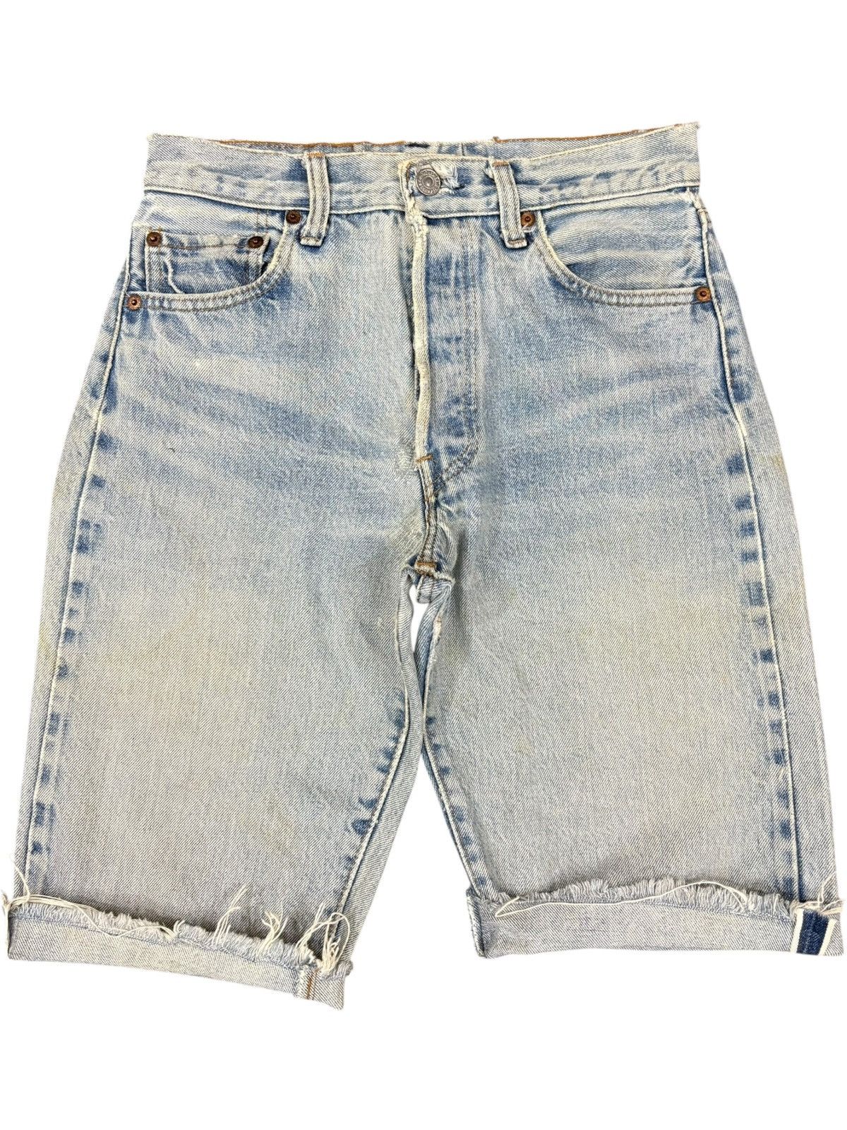 Levi's Vintage 70s Levis 501 Selvedge Distress Jean Shorts Button 6 Size US 27 - 1 Thumbnail