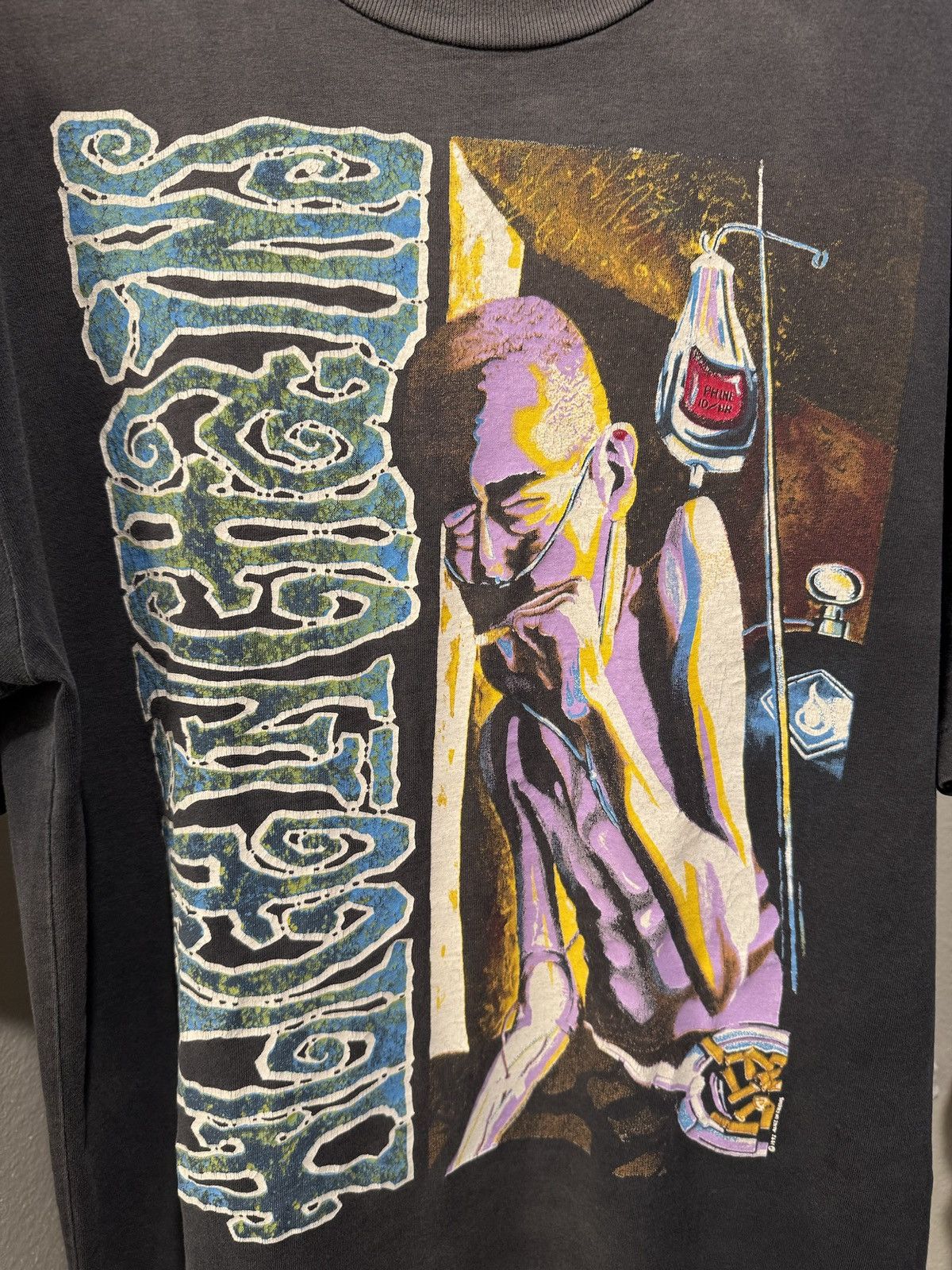 Band Tees × Vintage RARE Vintage 1992 Alice In Chains Sick Man Faded Art T-Shirt Size US L / EU 52-54 / 3 - 3 Thumbnail