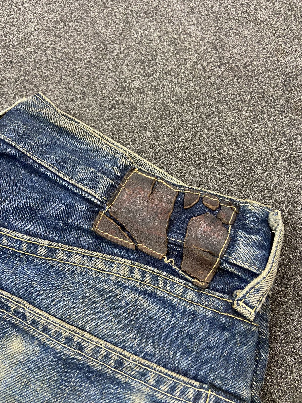 Japanese Brand × Vintage Vintage Bartack Mud Honey Comb Selvedge Denim Size US 30 / EU 46 - 11 Thumbnail