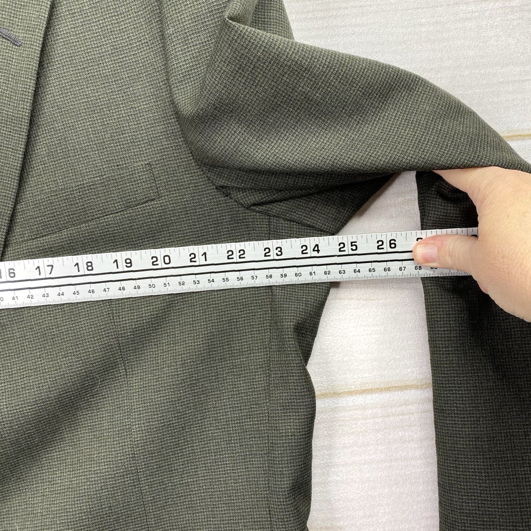 Jos. A. Bank Jos. A. Bank Sport Coat Mens 50XL Wool Green Tw eet Plaid Notch Lapel Two-Button Single-Breasted Long Coat Jacket Business Blazer Mens Size 50R - 4 Thumbnail