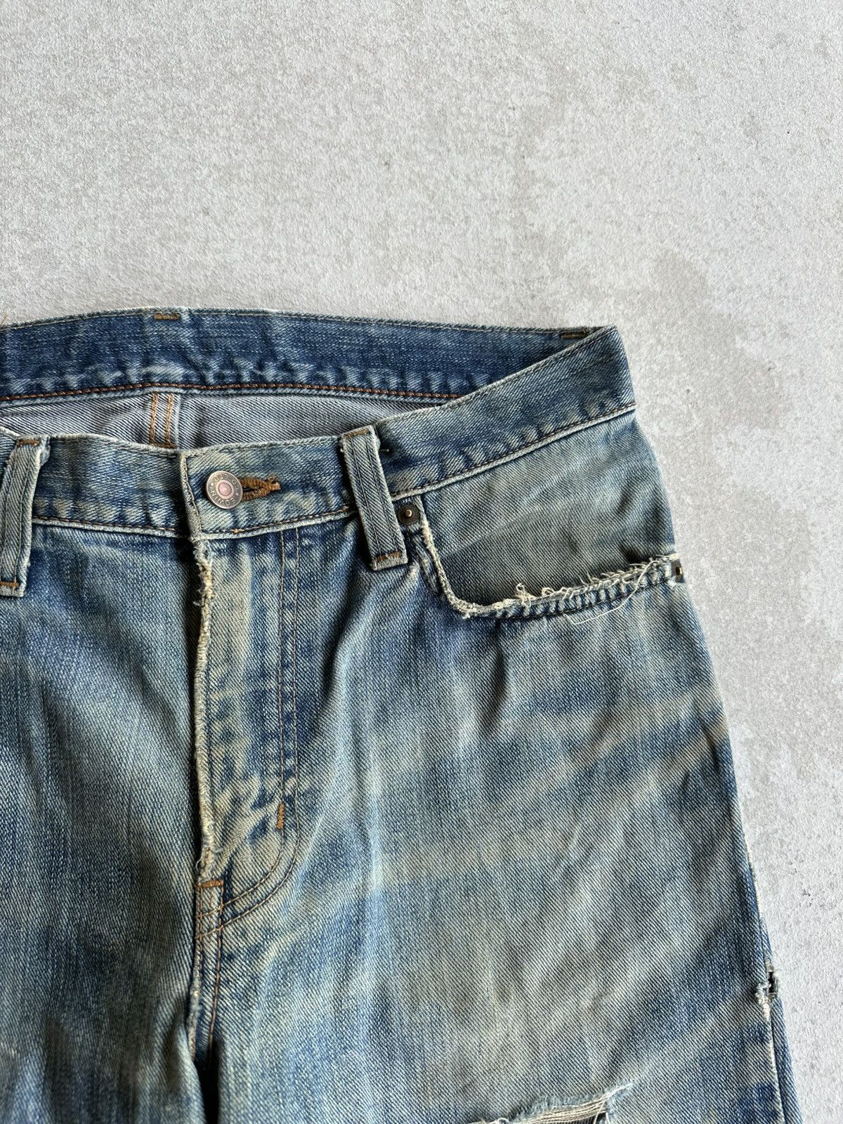 Edwin Vintage EDWIN Japan Rusty Distressed Denim Pants Size US 31 - 4 Thumbnail