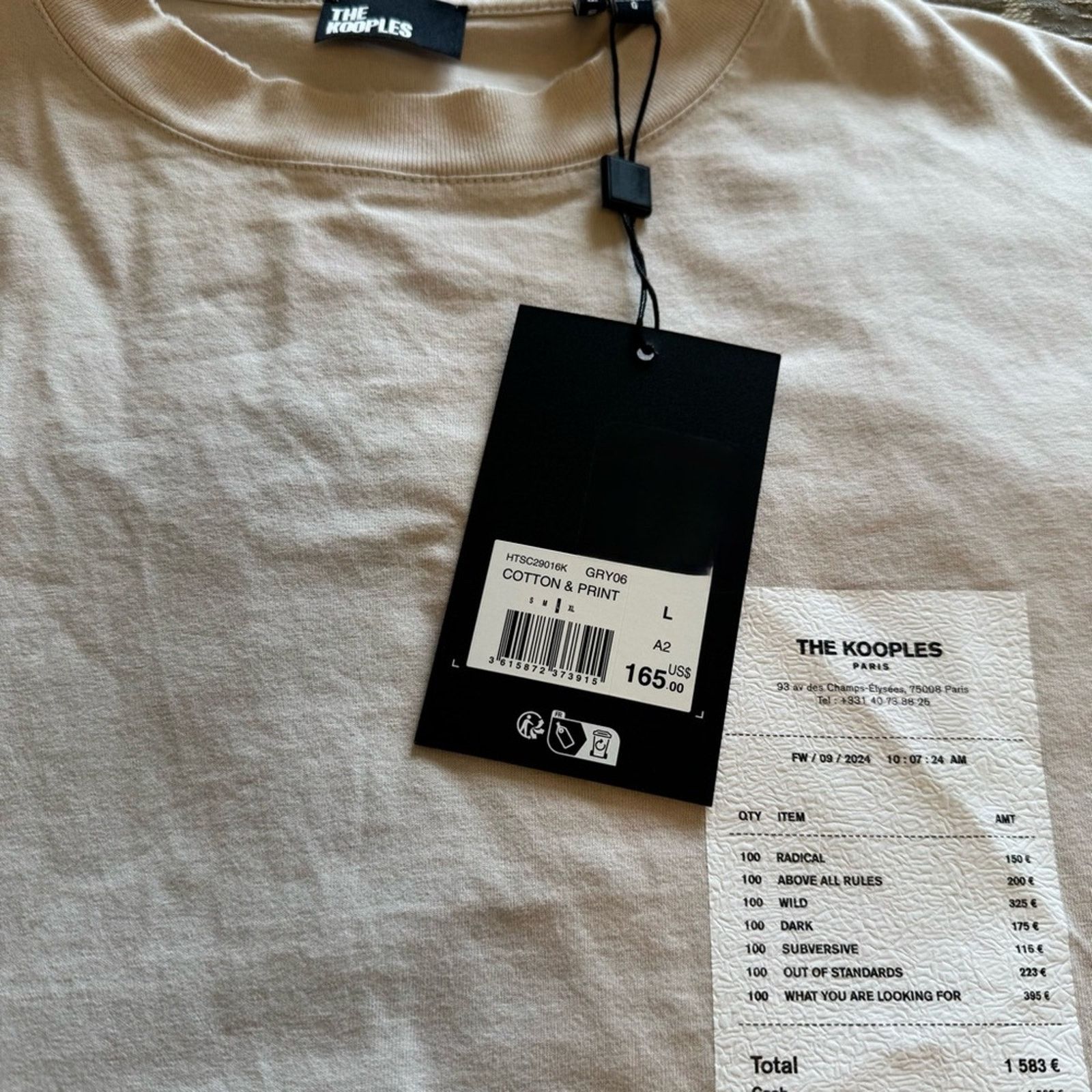 The Kooples New! The Kooples Light Pink Short Sleeve Tee, Size L Size US L / EU 52-54 / 3 - 8 Thumbnail