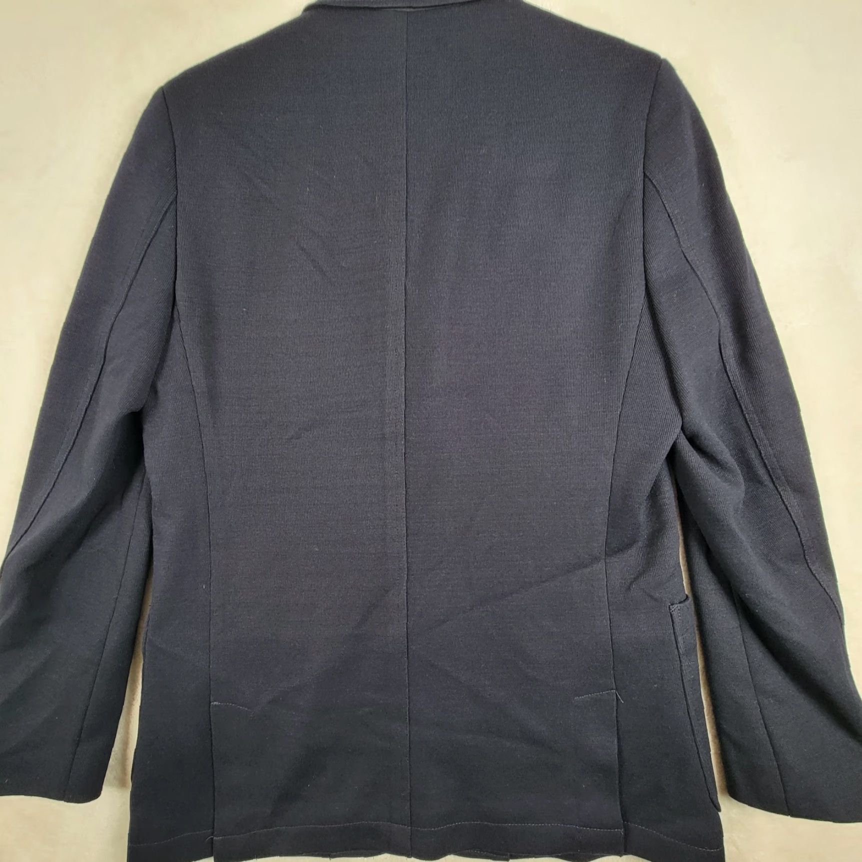 Vintage Civil Society Blazer Jacket Men XL Grey Two-Button Notch Lapel Regular - Knit Unstructured 2 BTN Dry Clean Only Size 40R - 3 Thumbnail
