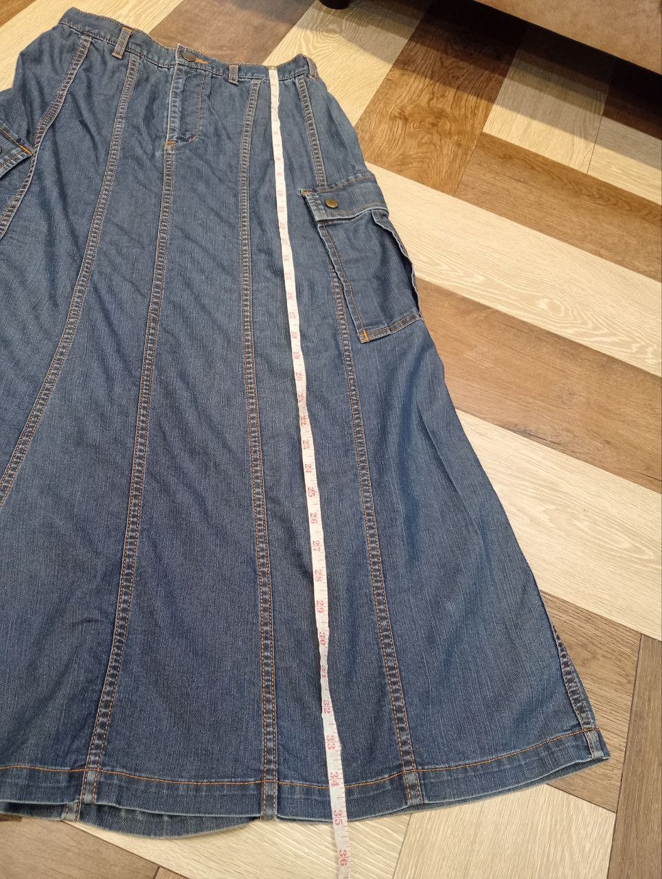 Tricot Comme des Garcons TRICOT COMME DES GARCONS CARGO-STYLE MAXI BLUE DENIM SKIRT Size 28" / US 6 / IT 42 - 13 Thumbnail