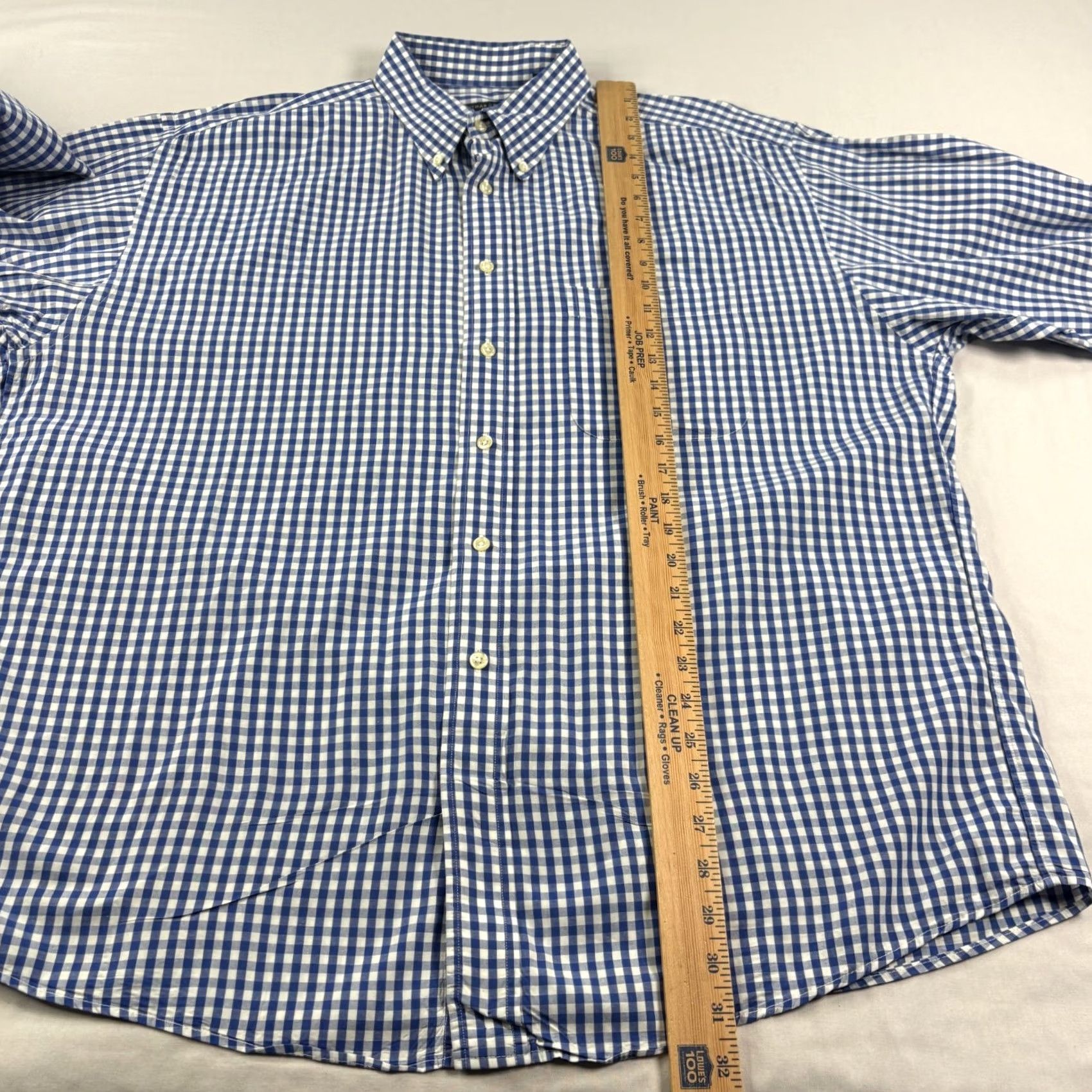 Vintage Gitman Bros Shirt Mens XL Blue Plaid Button-Up Long Sleeve Casual Formal Size 46R - 5 Thumbnail