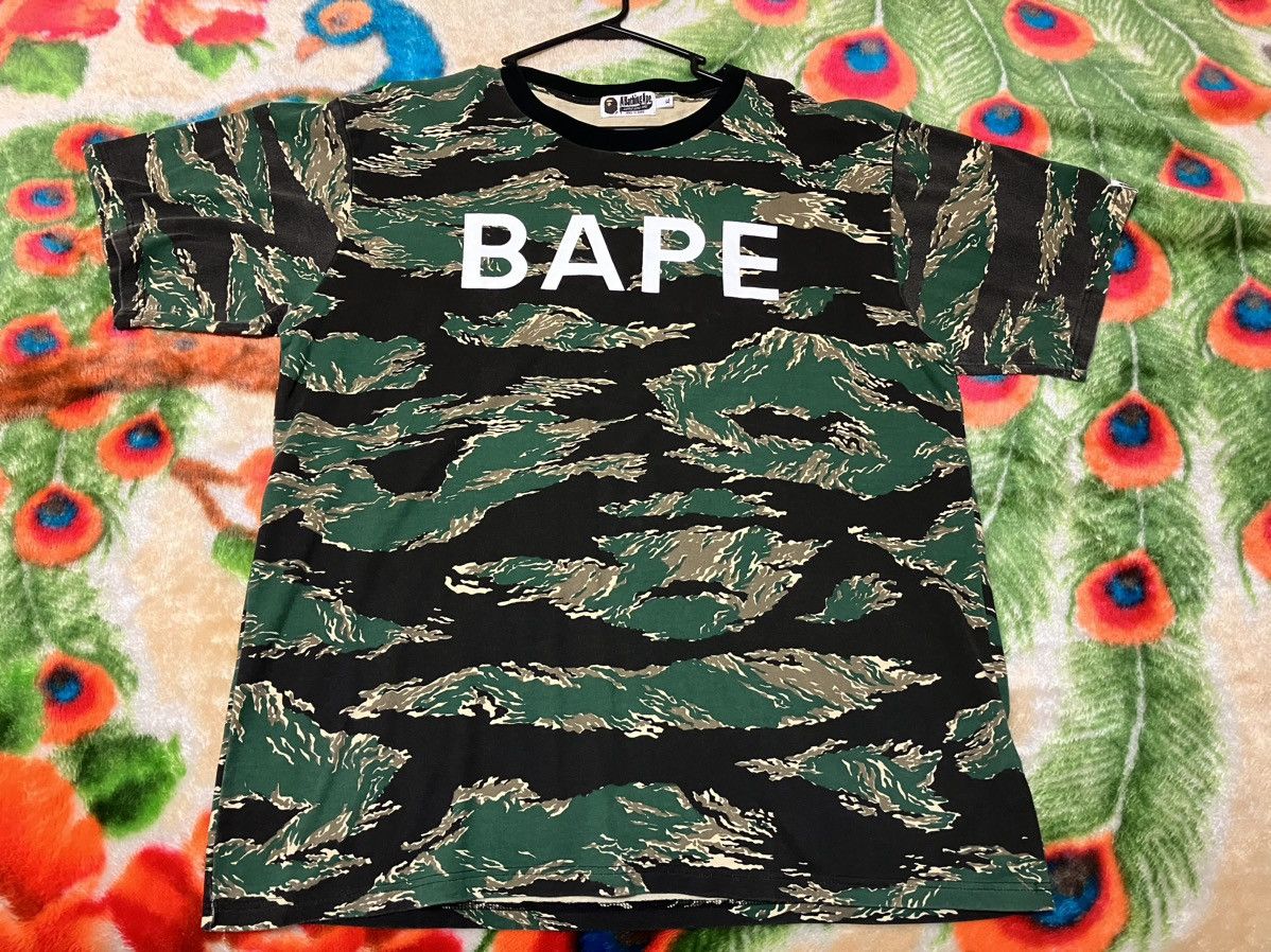 image of Bape Tiger Camo Tee in Green, Men's (Size XL)