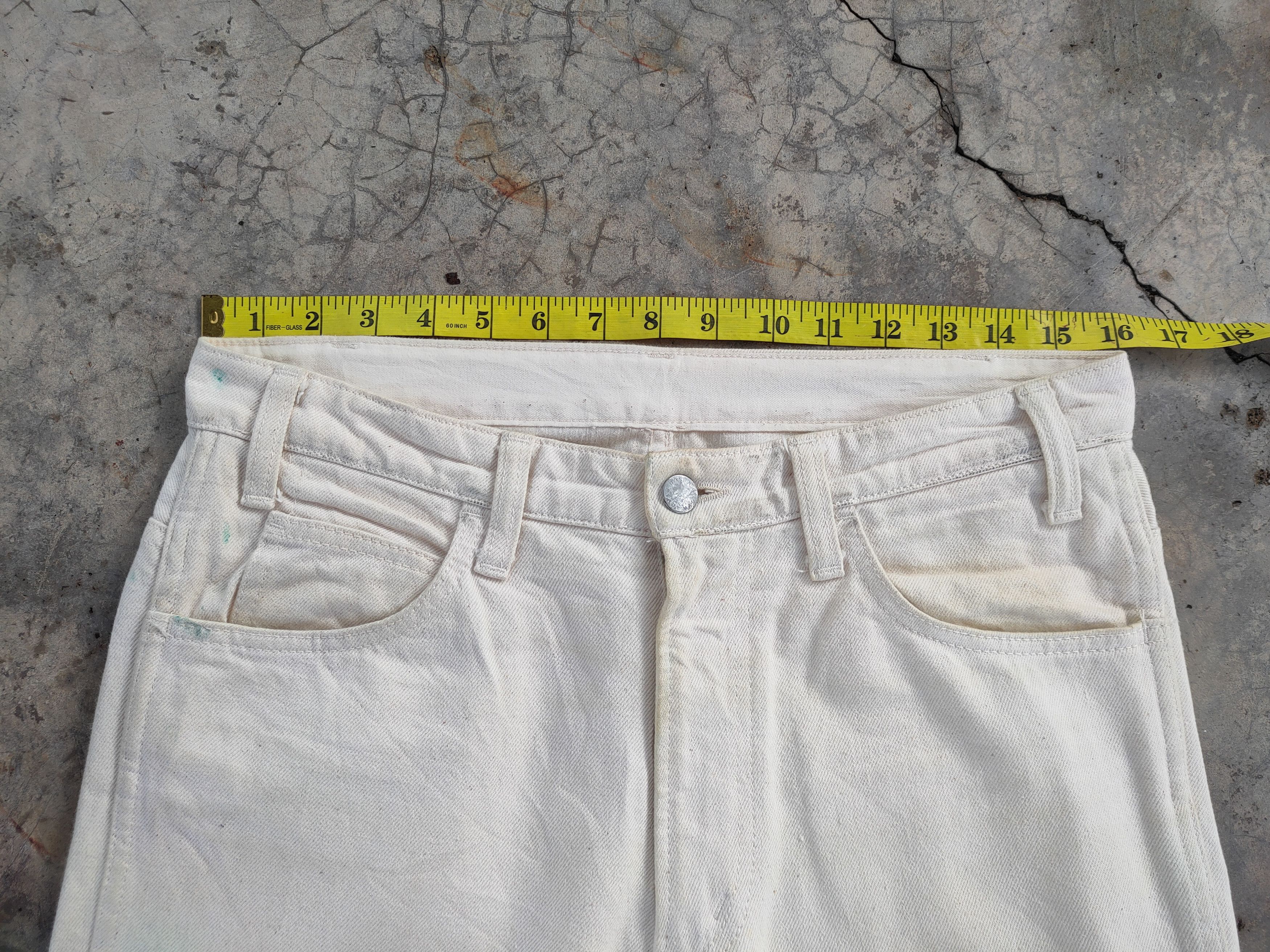 Unused VINTAGE UNUSED SKINNY FADED WHITE YELLOW JEANS DENIM PANTS Size US 32 / EU 48 - 8 Thumbnail