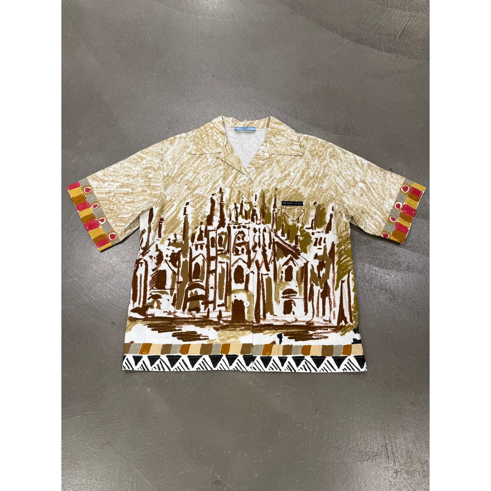 Prada 2018 Prada Duomo Milan painting bowling shirt Size S / US 4 / IT 40 - 1 Thumbnail