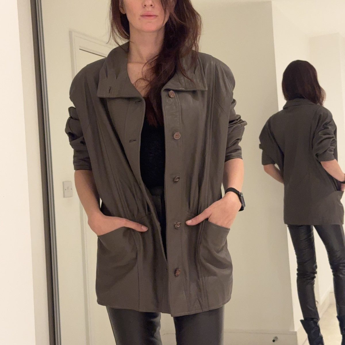 Other Vintage 80s Brown Leather Jacket Size S / US 4 / IT 40 - 1 Thumbnail