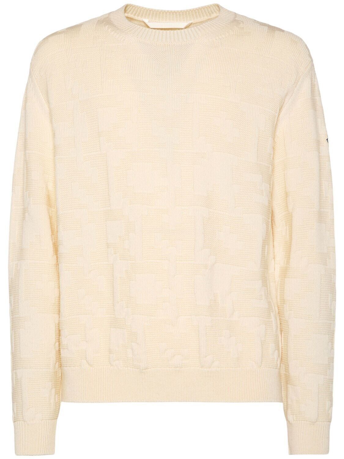 Moncler MONCLER $960 Men's White Wool Sweater New M Size US M / EU 48-50 / 2 - 1 Thumbnail