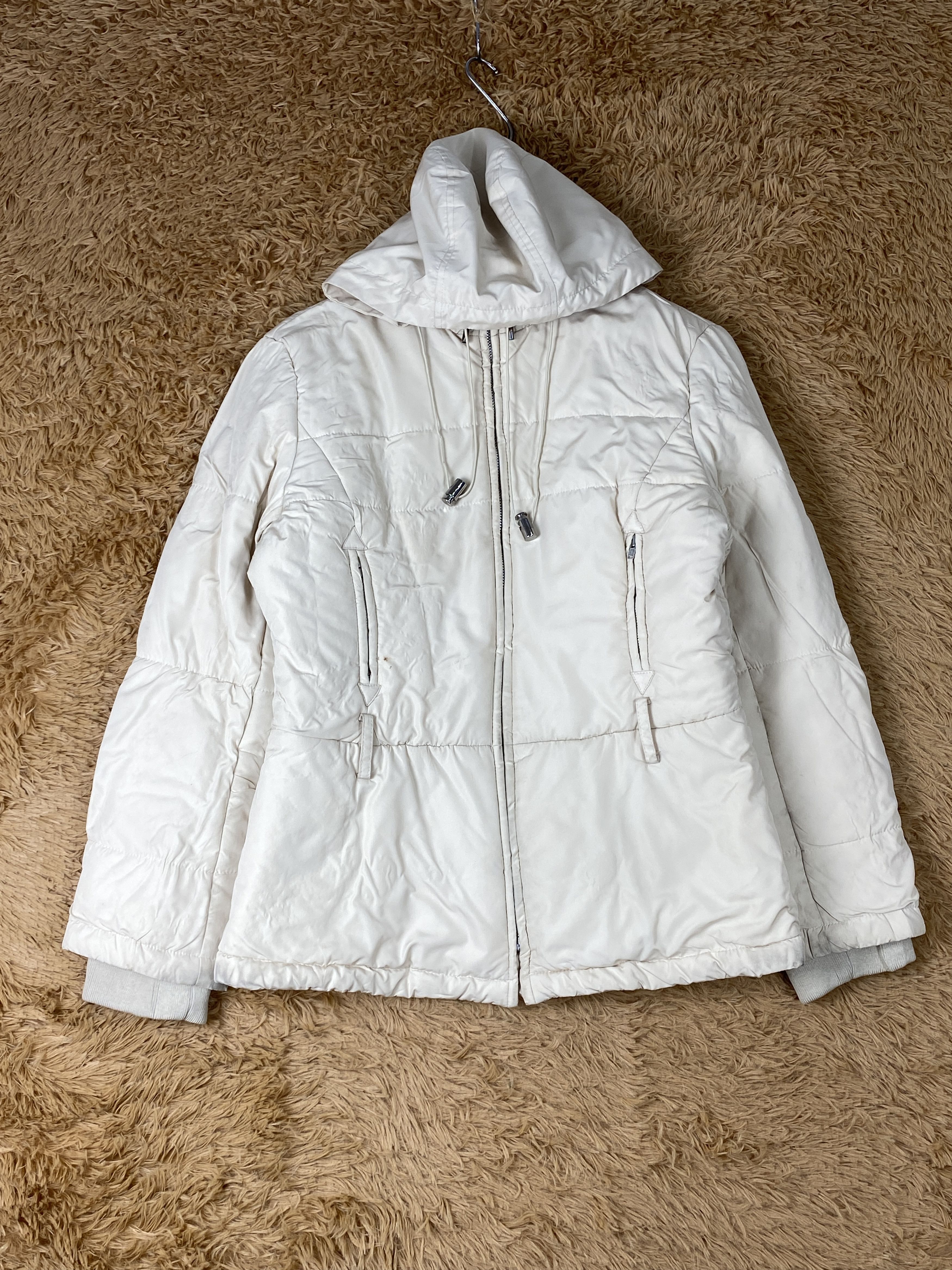 image of Michel Klein Paris Hoodie Puffer Jacket in White, Men's (Size 2XS)