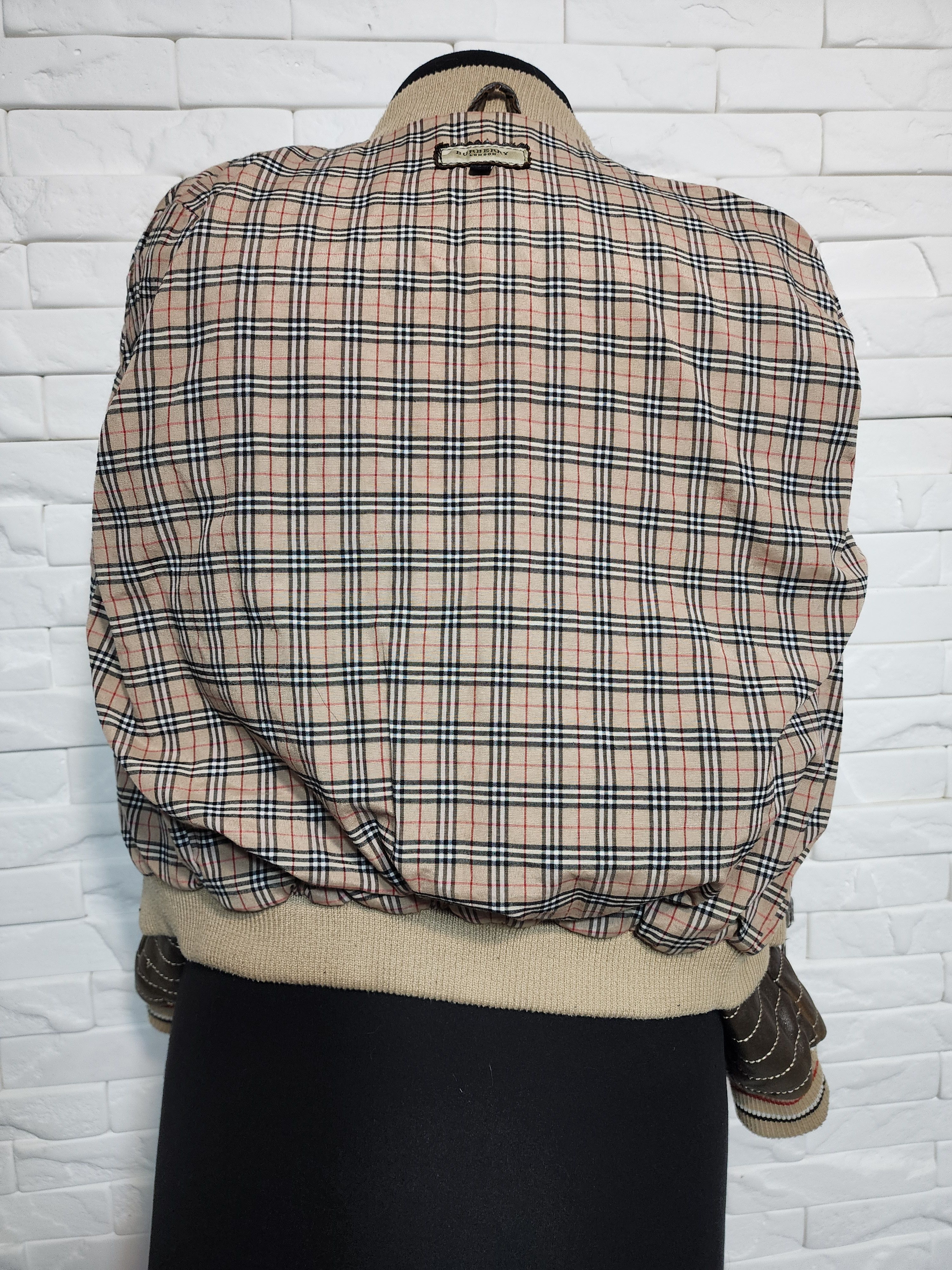 Uniqlo Brown Leather Jacket: Women's Zip-Up Bomber with Knit Trim Size XS / US 0-2 / IT 36-38 - 7 Thumbnail