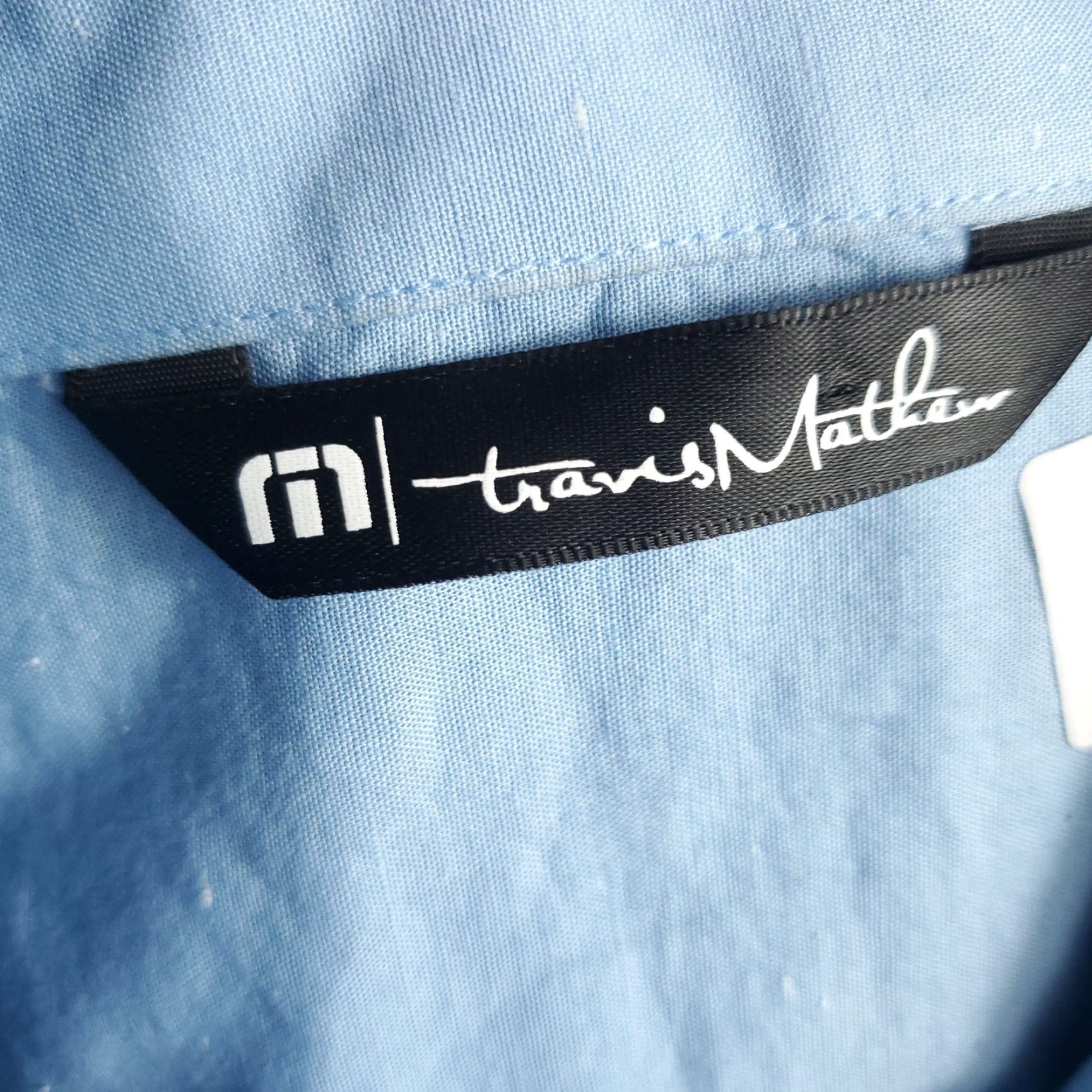 TravisMathew Travis Mathew Button-Up Shirt Mens Large Light Blue Short Sleeve Casual Woven Size US L / EU 52-54 / 3 - 6 Thumbnail