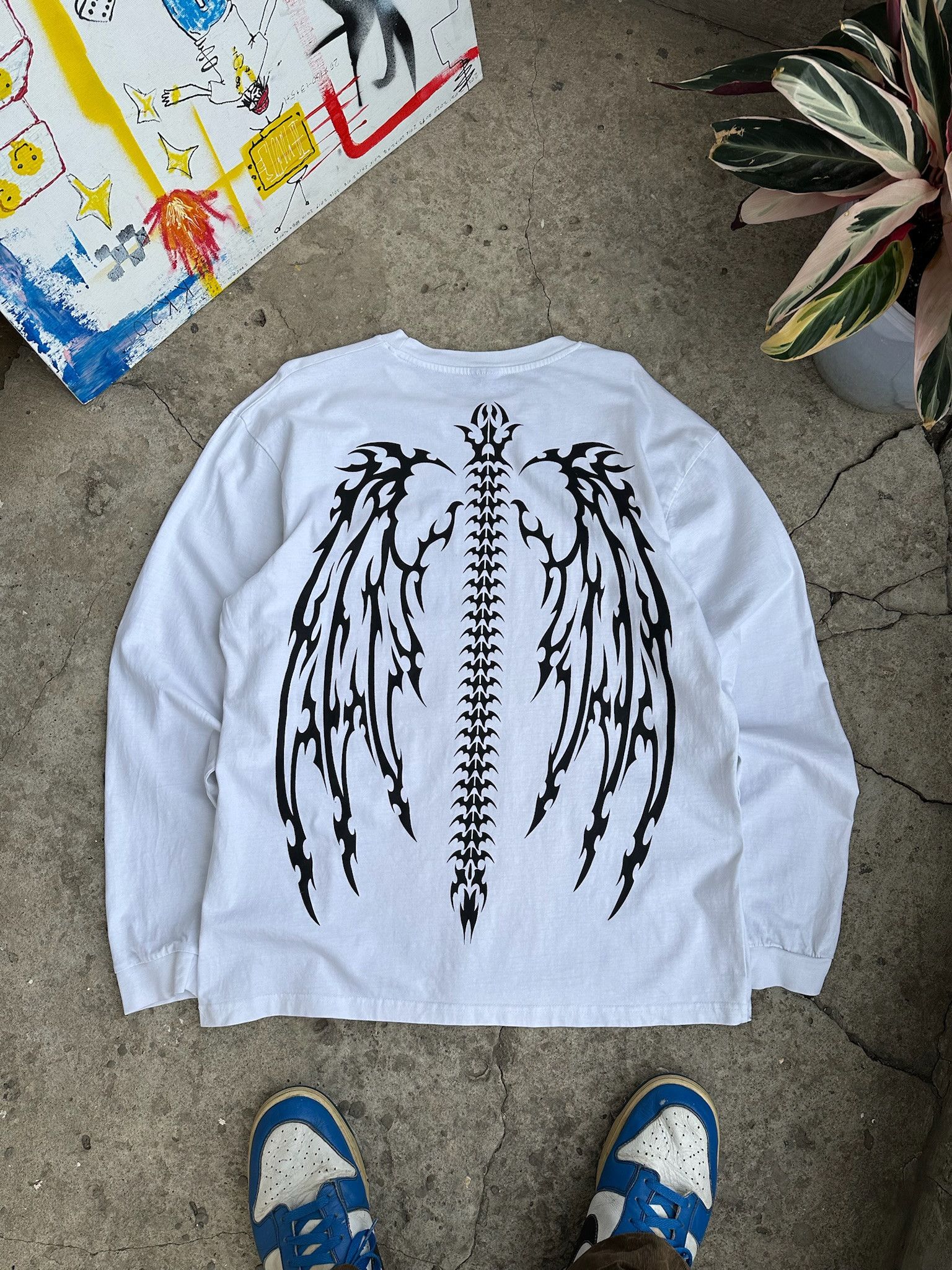 Tribal Streetwear Rare Vintage 00s Tribal Long Sleeve Tatoo Rave Rock Metal Size US L / EU 52-54 / 3 - 10 Thumbnail