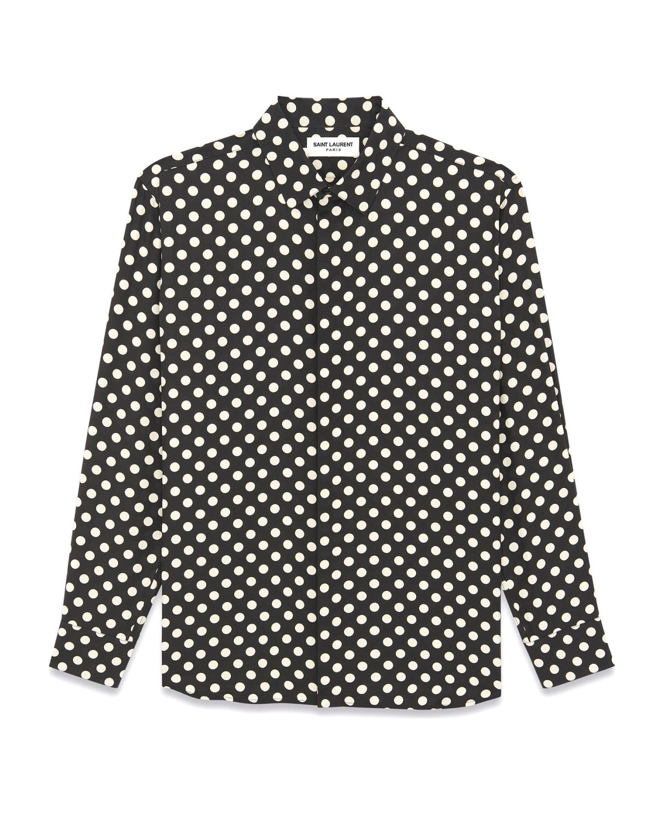 o1bcso1str0625 Yves Collar Shirt in Black/White
