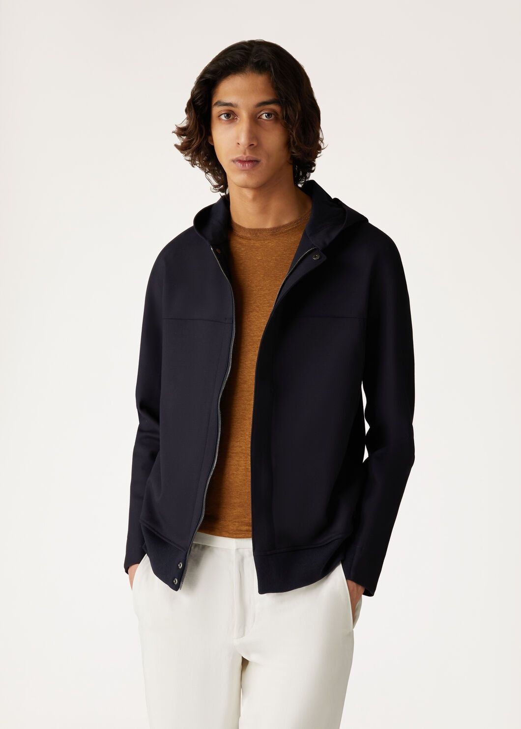 Loro Piana o1w1db10125 FAL5979 Holburn Bomber Jacket in Navy Blue Size US XL / EU 56 / 4 - 4 Thumbnail