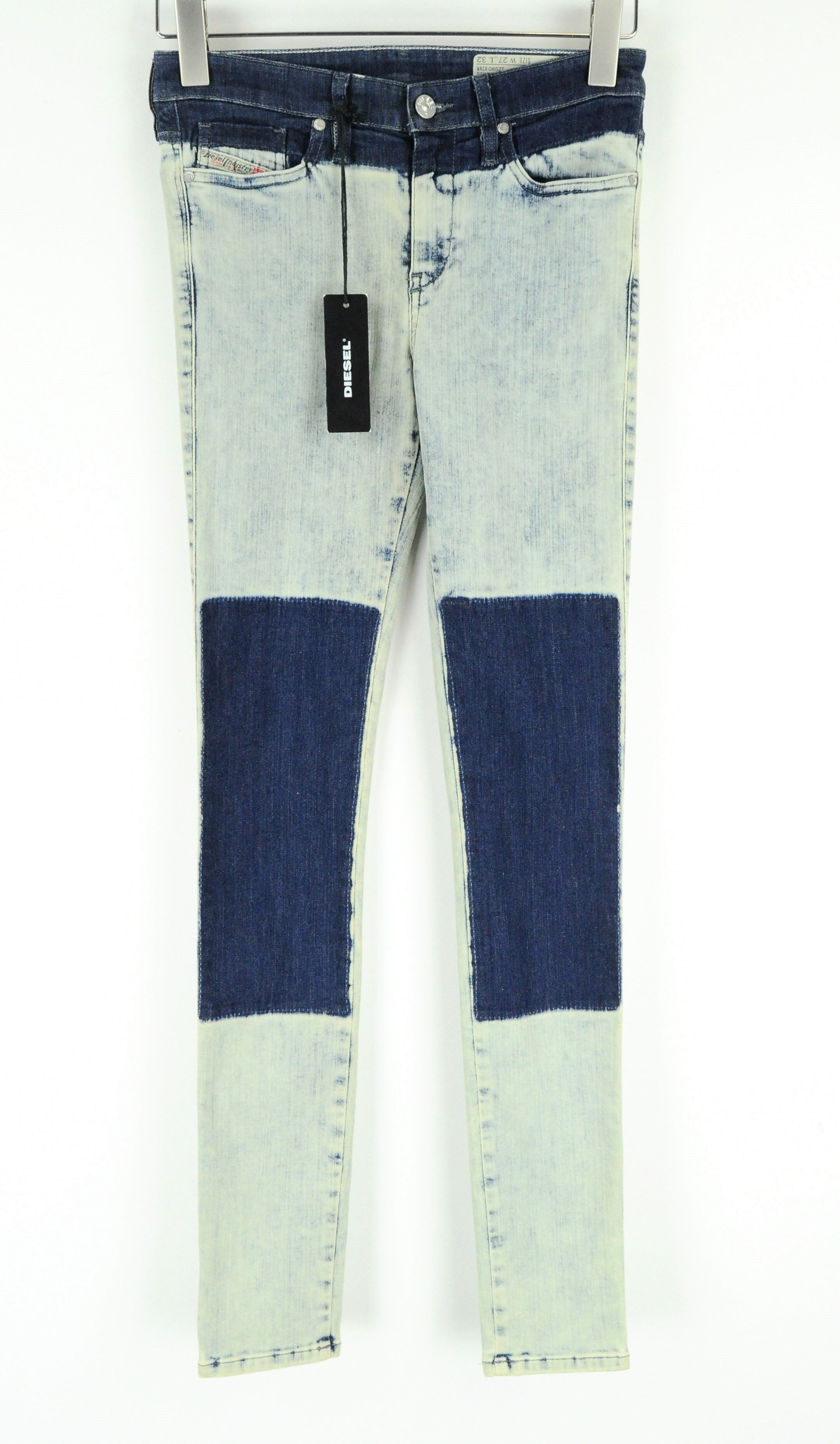 Diesel SKINZEE 0852T W27/L32 Blue Patched Washed Skinny 55001 Size 27" / US 4 / IT 40 - 1 Thumbnail