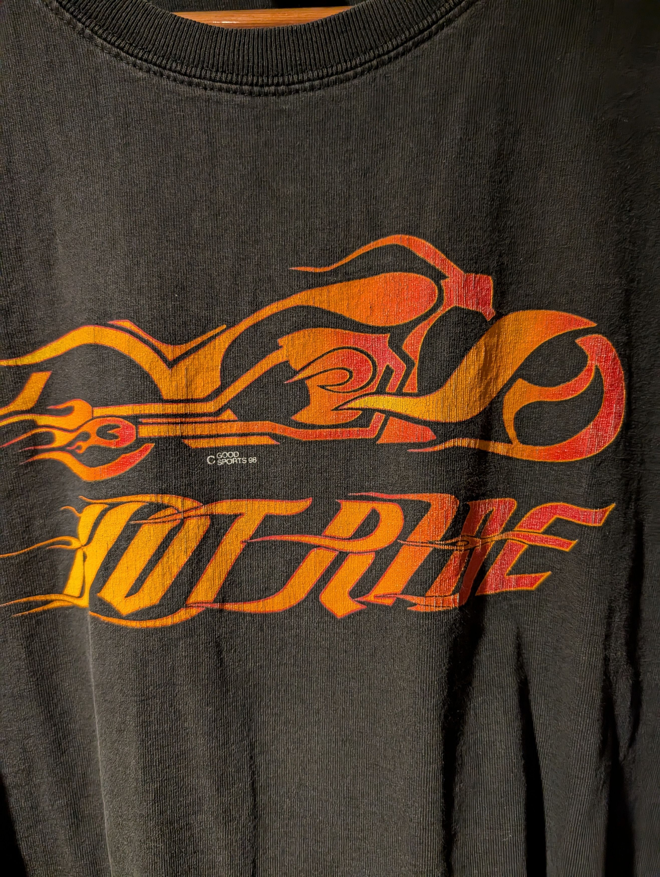 Harley Davidson Vintage 1998 Hot Ride Harley Davidson Flames Long-Sleeve Size US XL / EU 56 / 4 - 2 Thumbnail